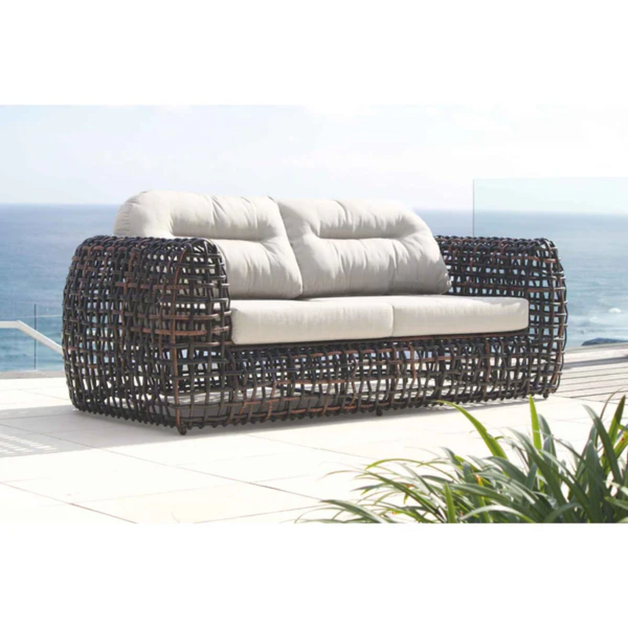 Skyline Design Dynasty Sofa – Mushroom Woven Fiber | Outdoor Sofa