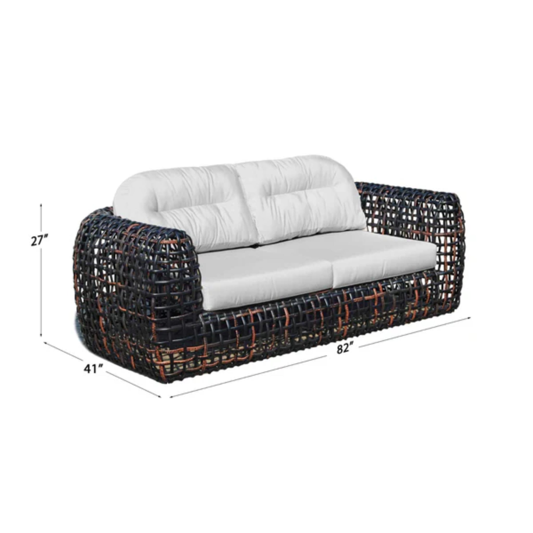 Skyline Design Dynasty Sofa – Mushroom Woven Fiber | Outdoor Sofa
