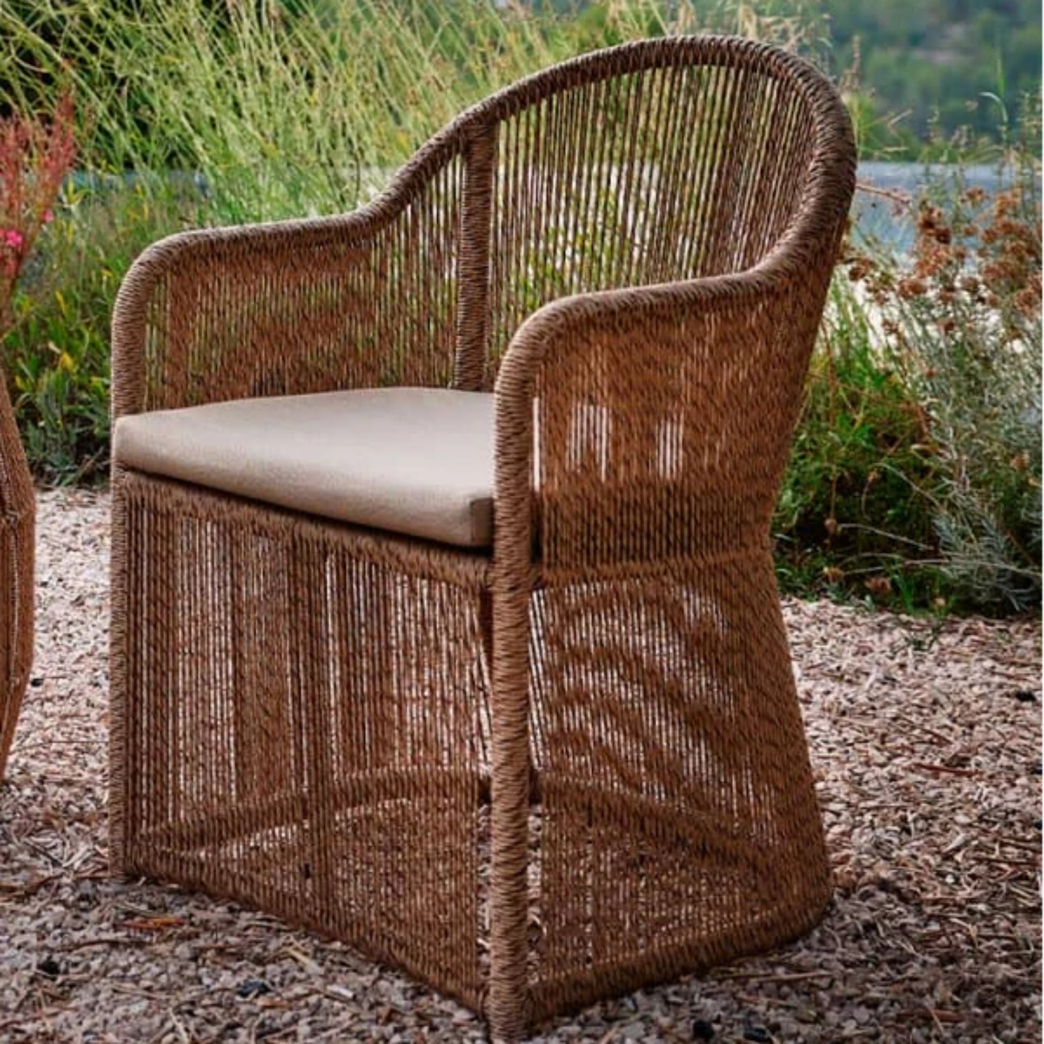 Skyline Design Calixto Dining Armchair – Nigerian Twist Weave | Outdoor Dining Chair