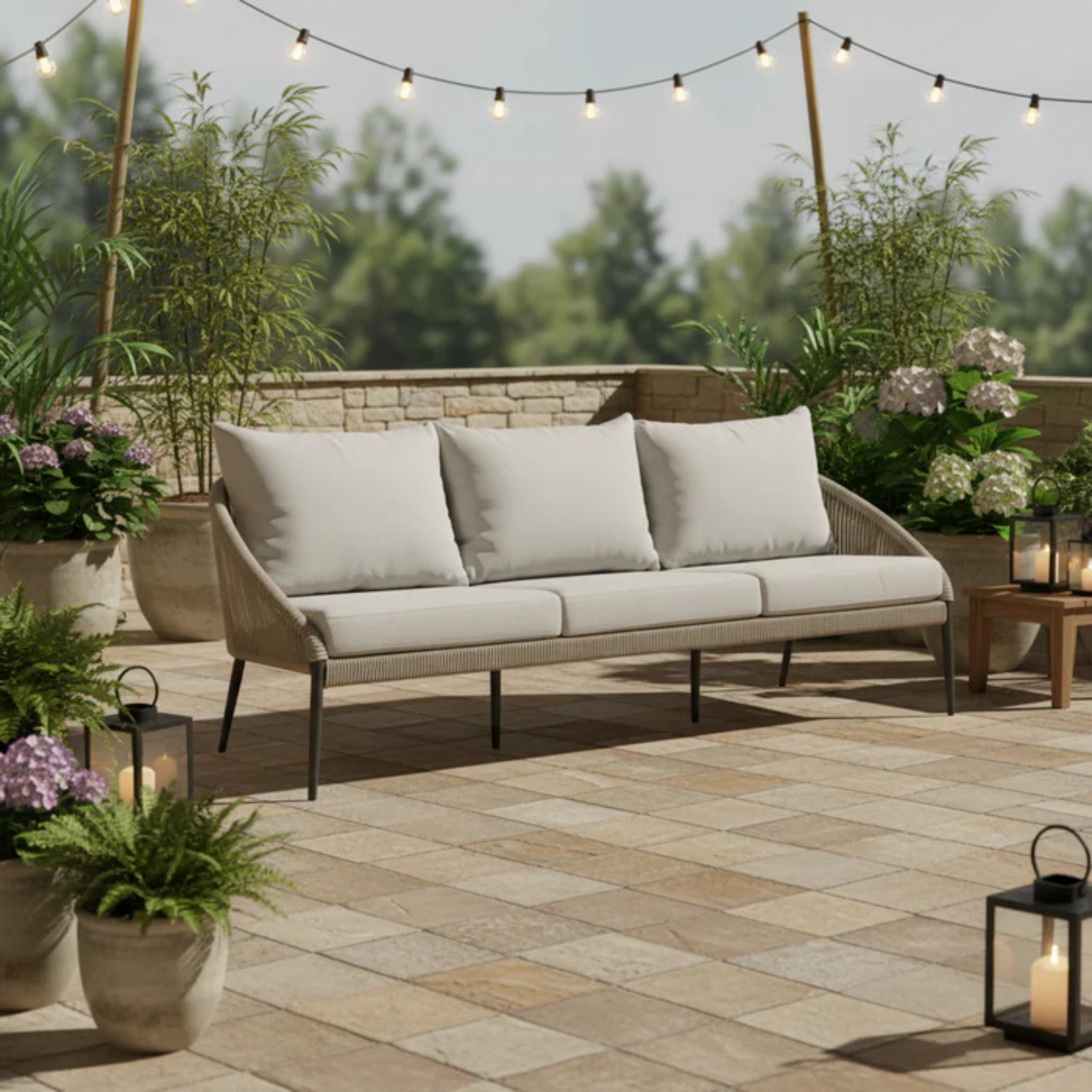 Skyline Design Rodona Sofa – Silver Grey Polyrope | Outdoor Sofa