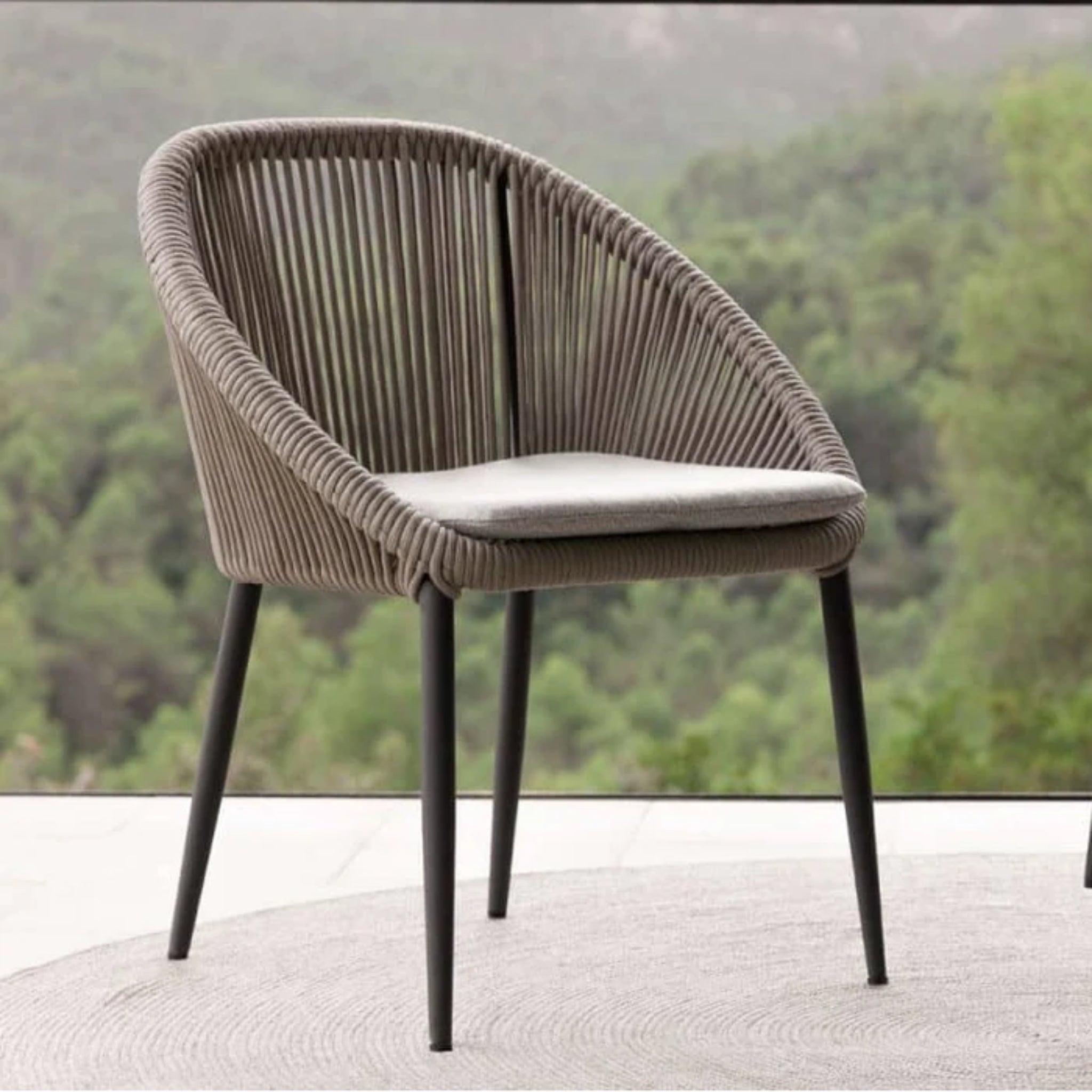 Skyline Design Rodona Dining Armchair – Silver Grey Polyrope | Outdoor Dining Chair