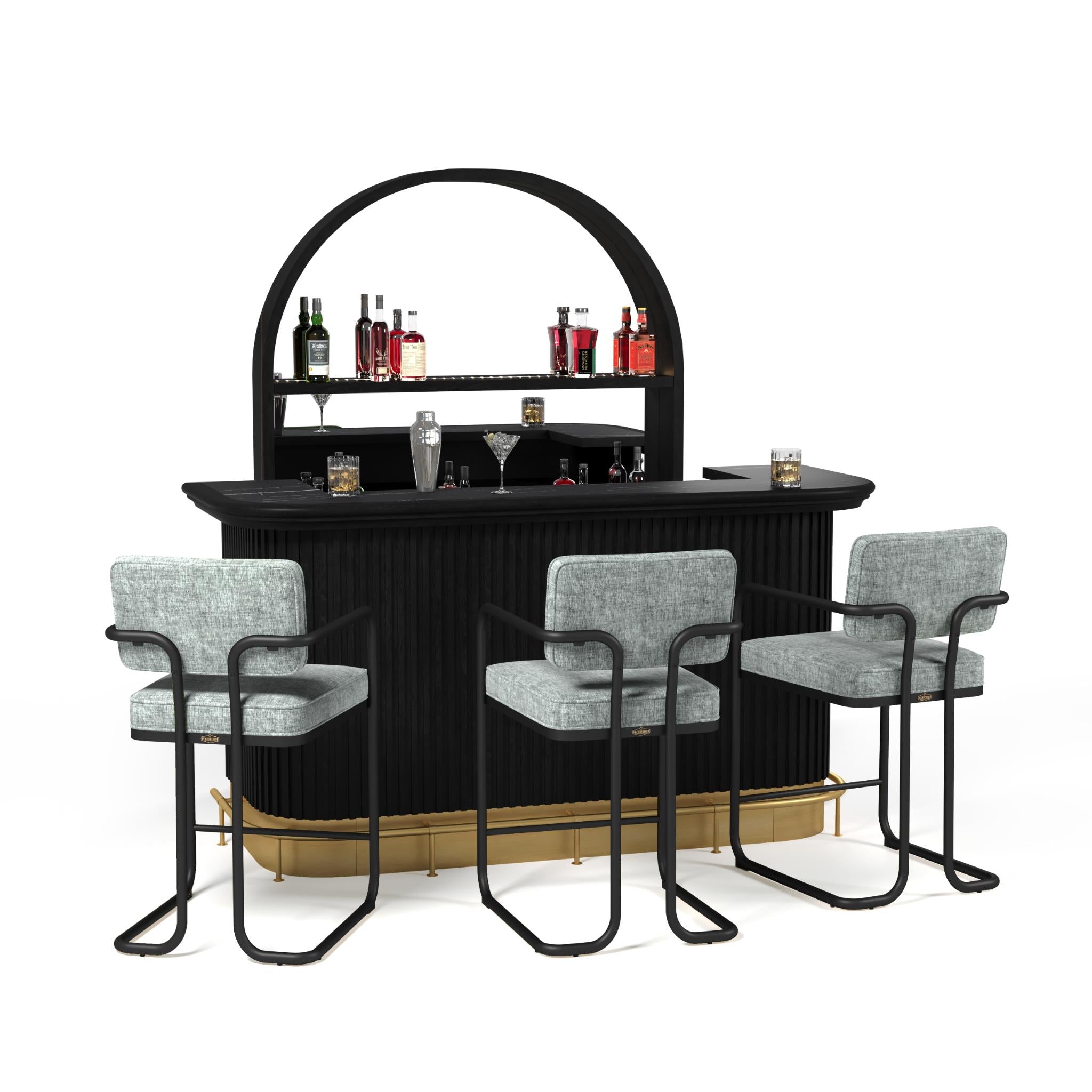 RAM Game Room Prohibition Series 84" Bar Set with Bar Stools