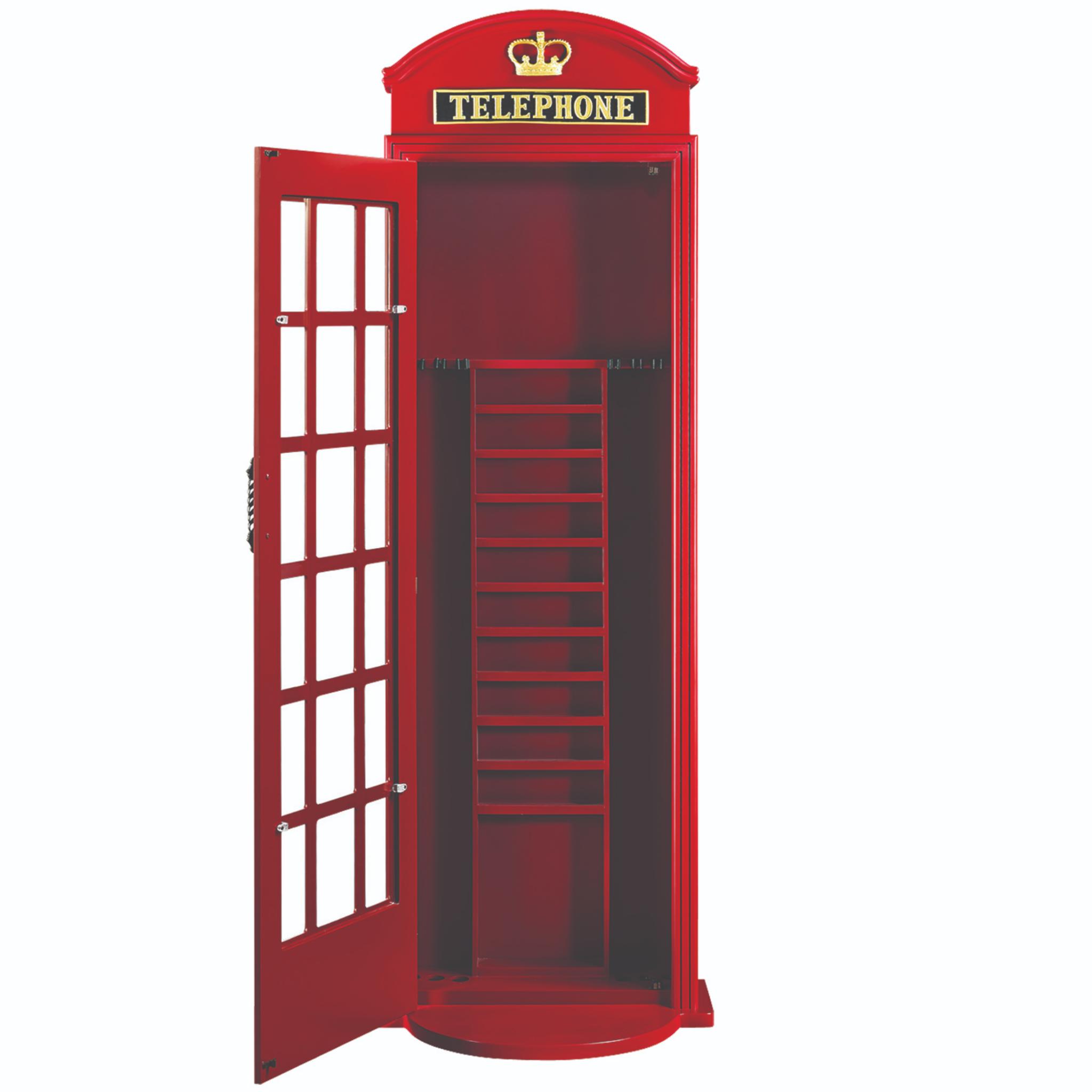 RAM Game Room English Phone Booth Cue Rack