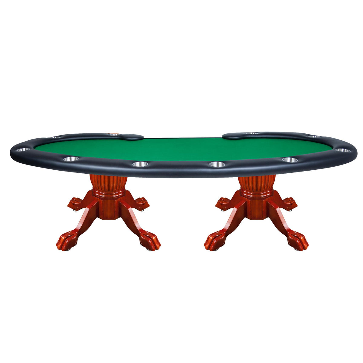 Green velvet BBO Poker Tables Prestige X poker table for Texas Hold’em, featuring modern luxury design and black accents.