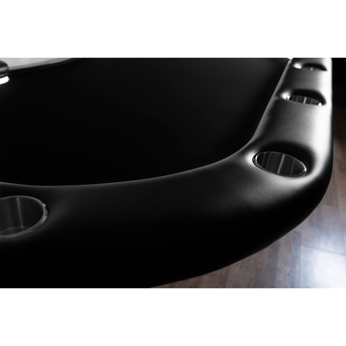 BBO Poker Tables Aces Pro Alpha LED folding Texas Hold’em poker table with green velveteen surface and built-in LED lighting.