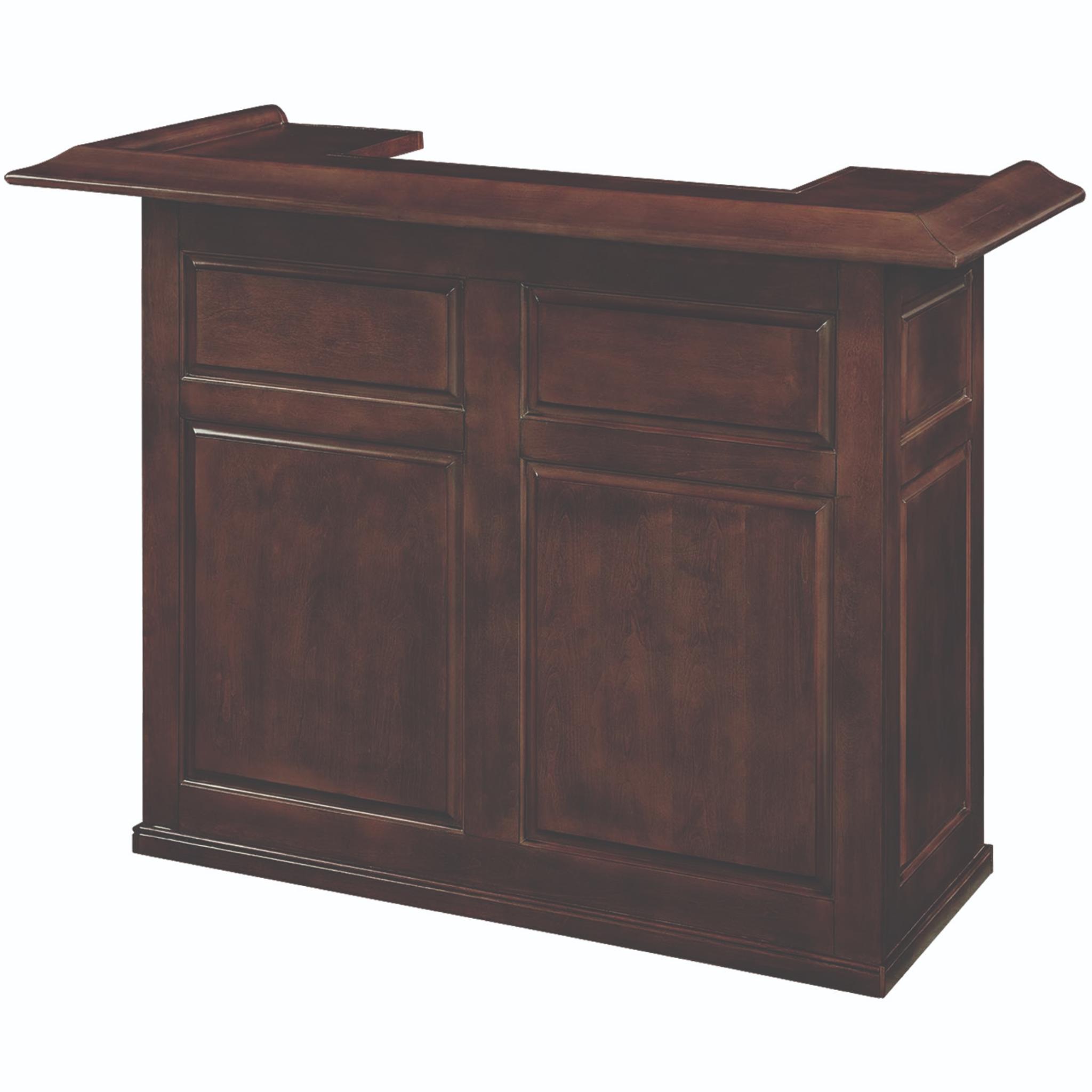 Ram Game Room English pub style bar cabinet made of solid wood with antique white finish, designed for home game room entertainment.