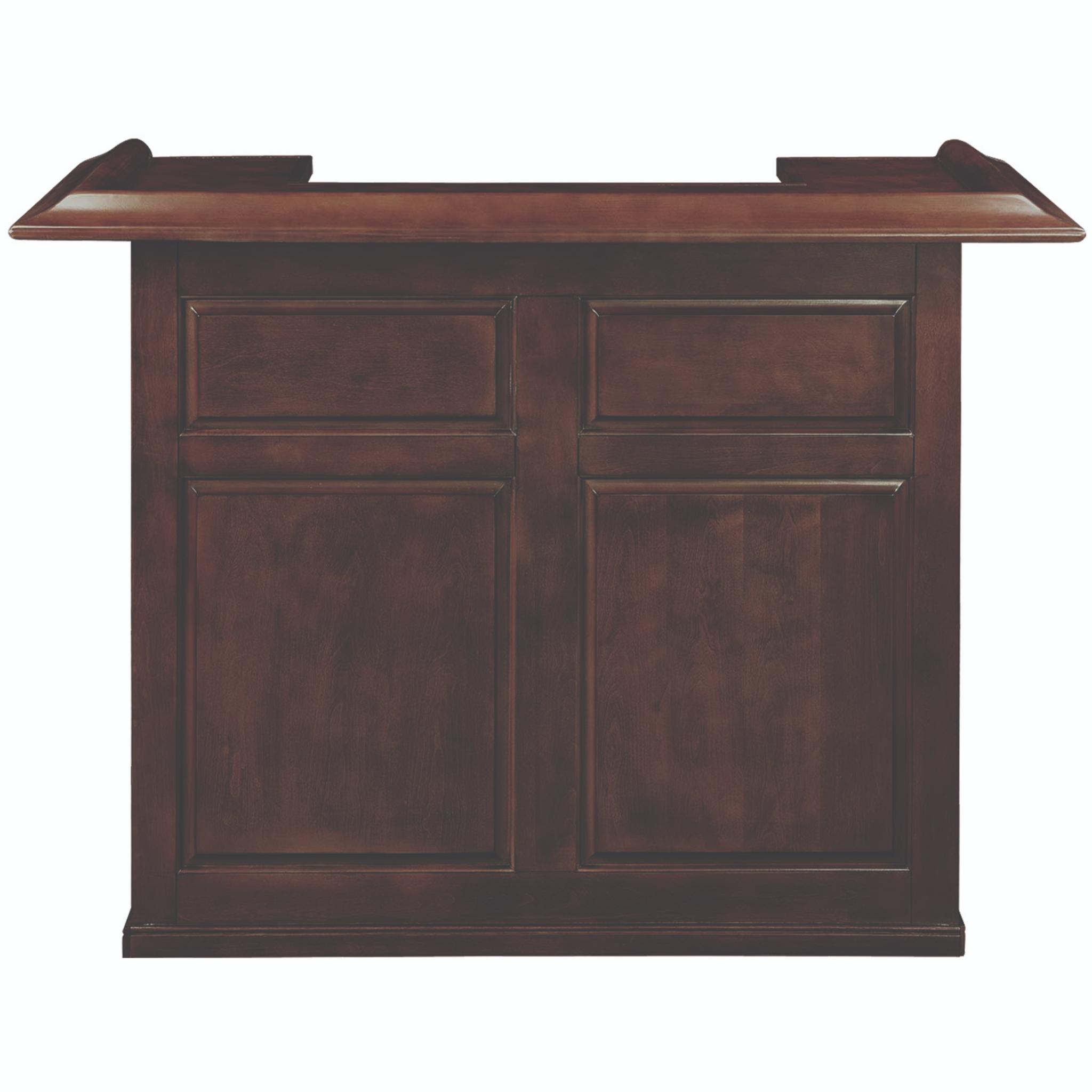 Ram Game Room English pub style bar cabinet made of solid wood with antique white finish, designed for home game room entertainment.