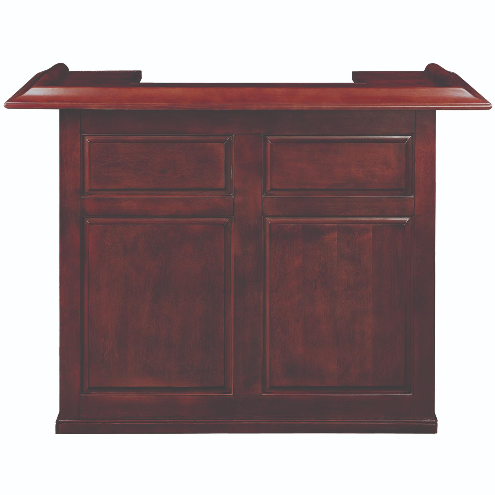 Ram Game Room English pub style bar cabinet in antique white, solid wood, with classic design and bar storage features.