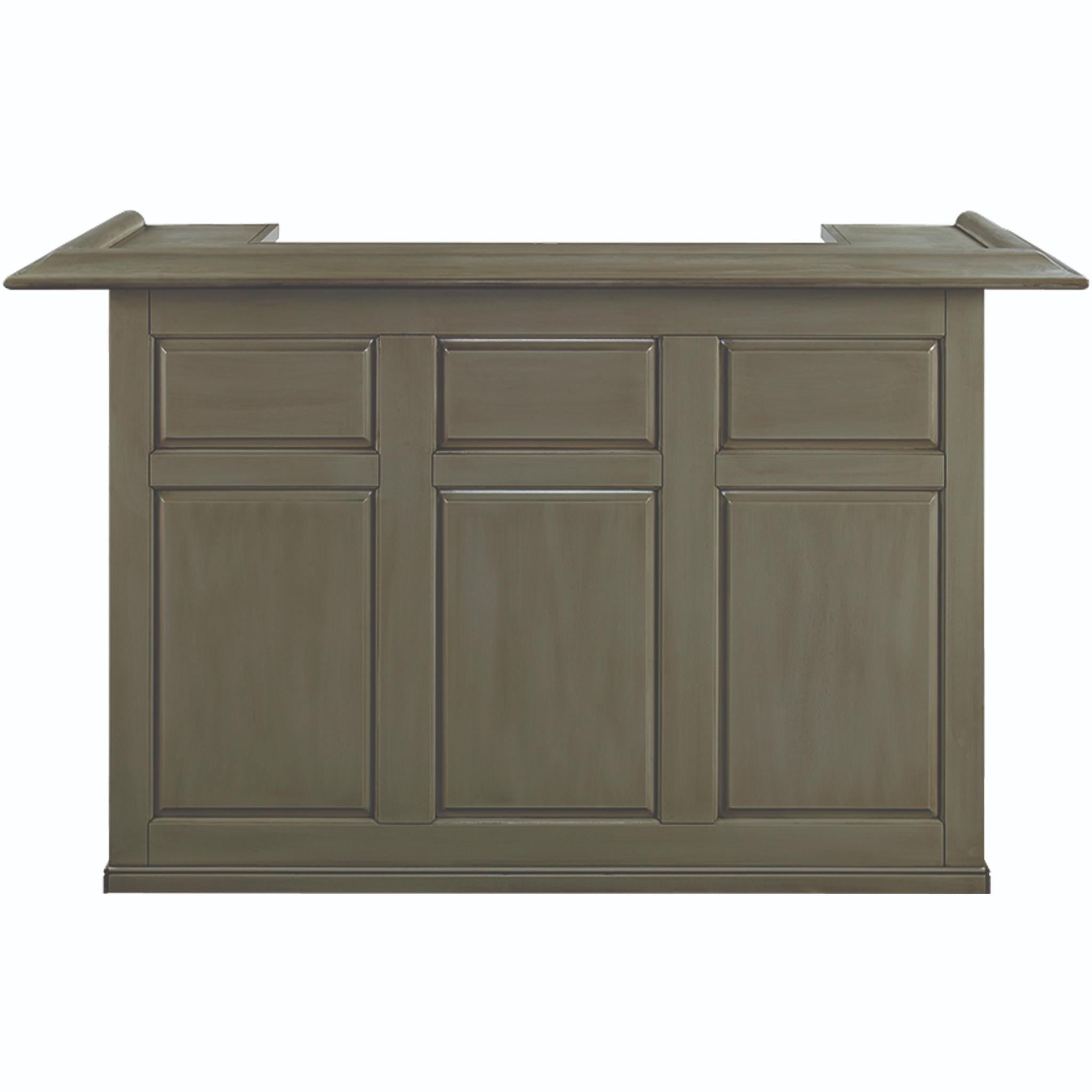 Solid wood Ram Game Room English pub-style bar cabinet in antique white with classic design and spacious storage for home game room.