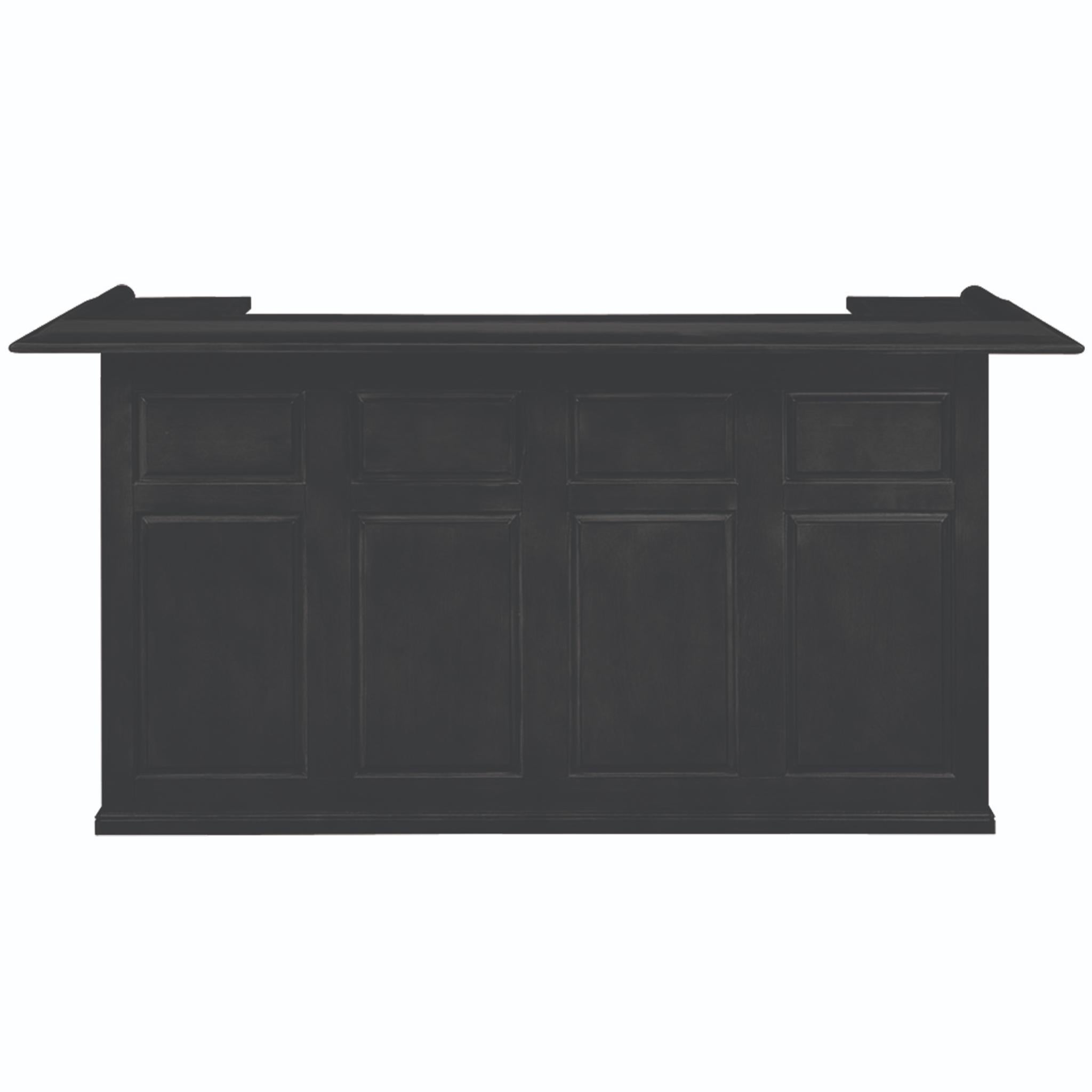Ram Game Room English pub style bar cabinet made of solid wood with antique white finish, designed for home game room or bar area.