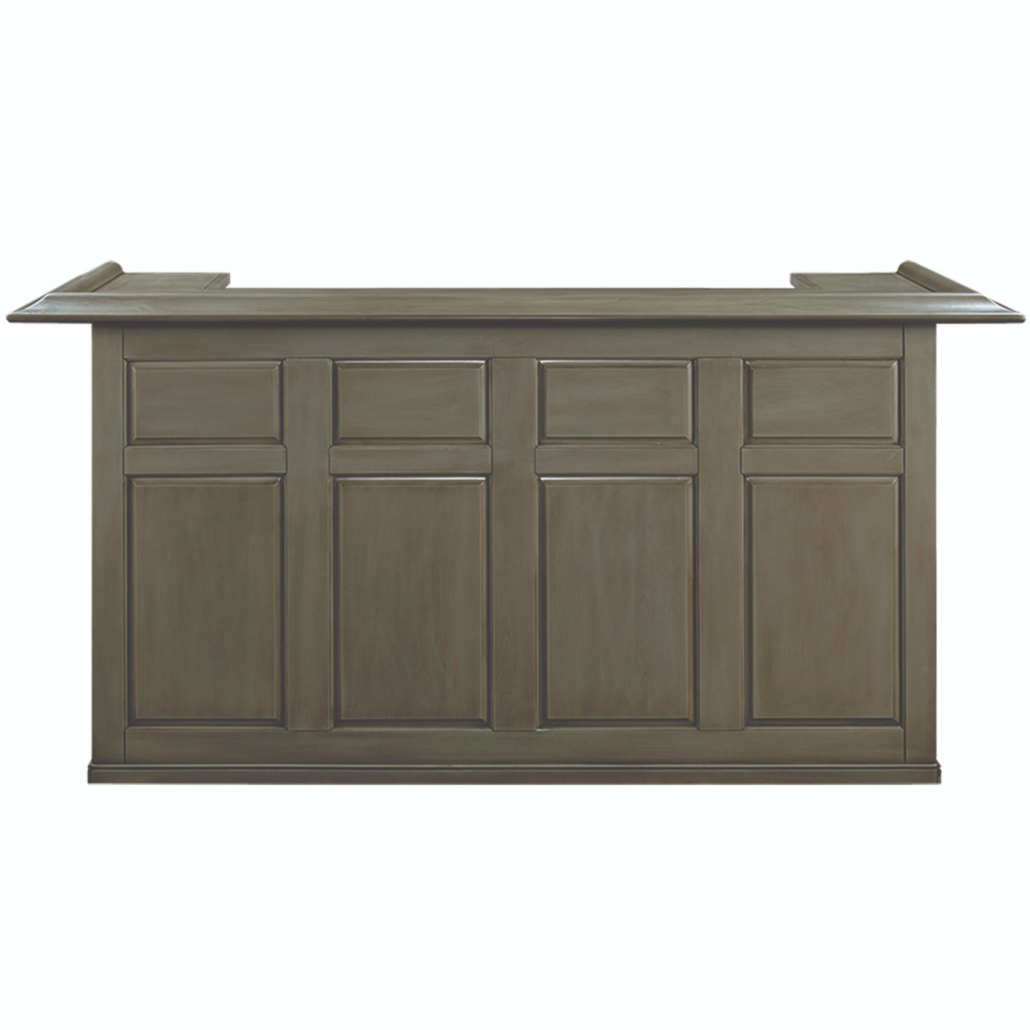 Ram Game Room English pub style bar cabinet in antique white solid wood, showcasing a classic home bar with storage and display space.
