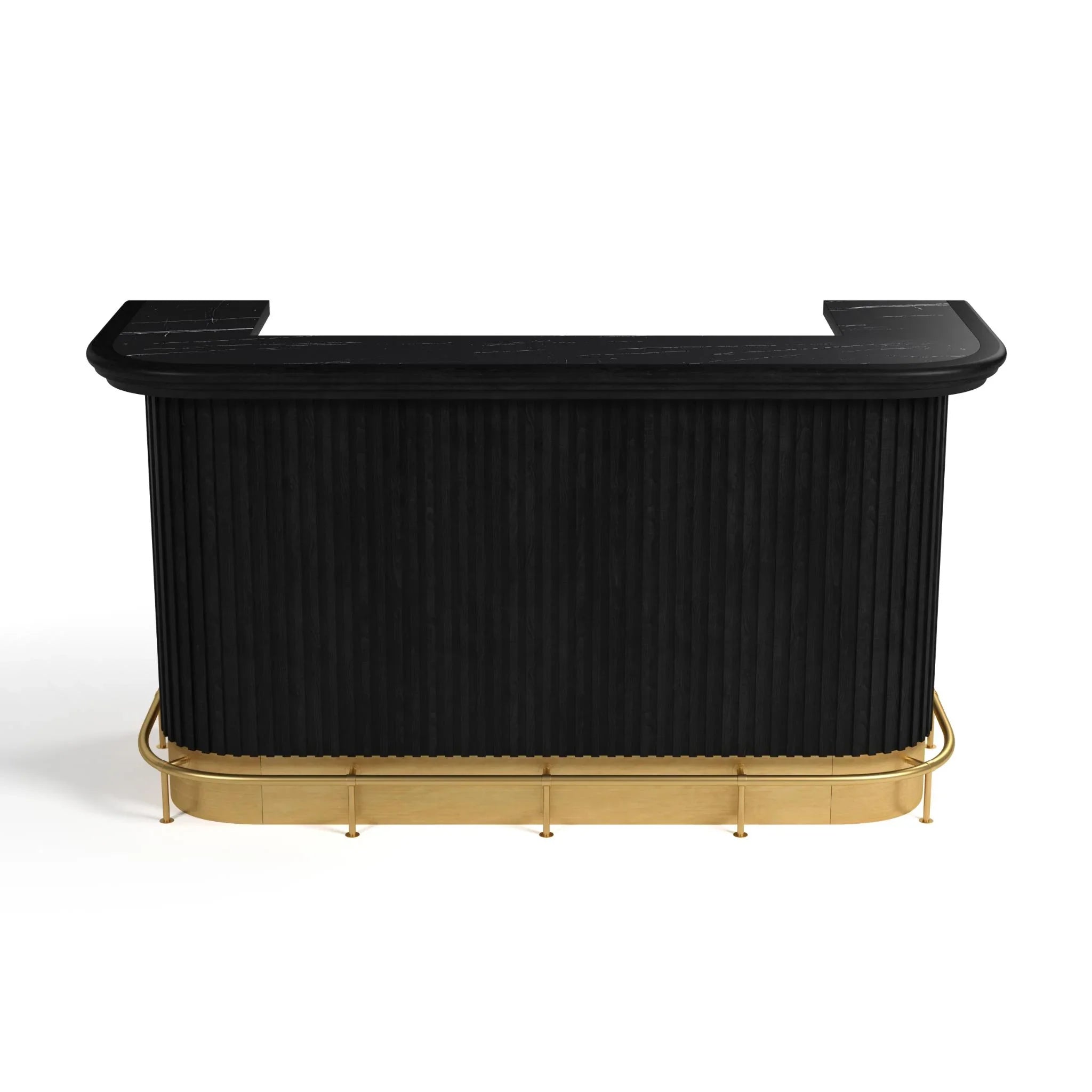 Ram Game Room Prohibition Series walnut cocktail bar cabinet, 84-inch home bar with storage and elegant design for game rooms.