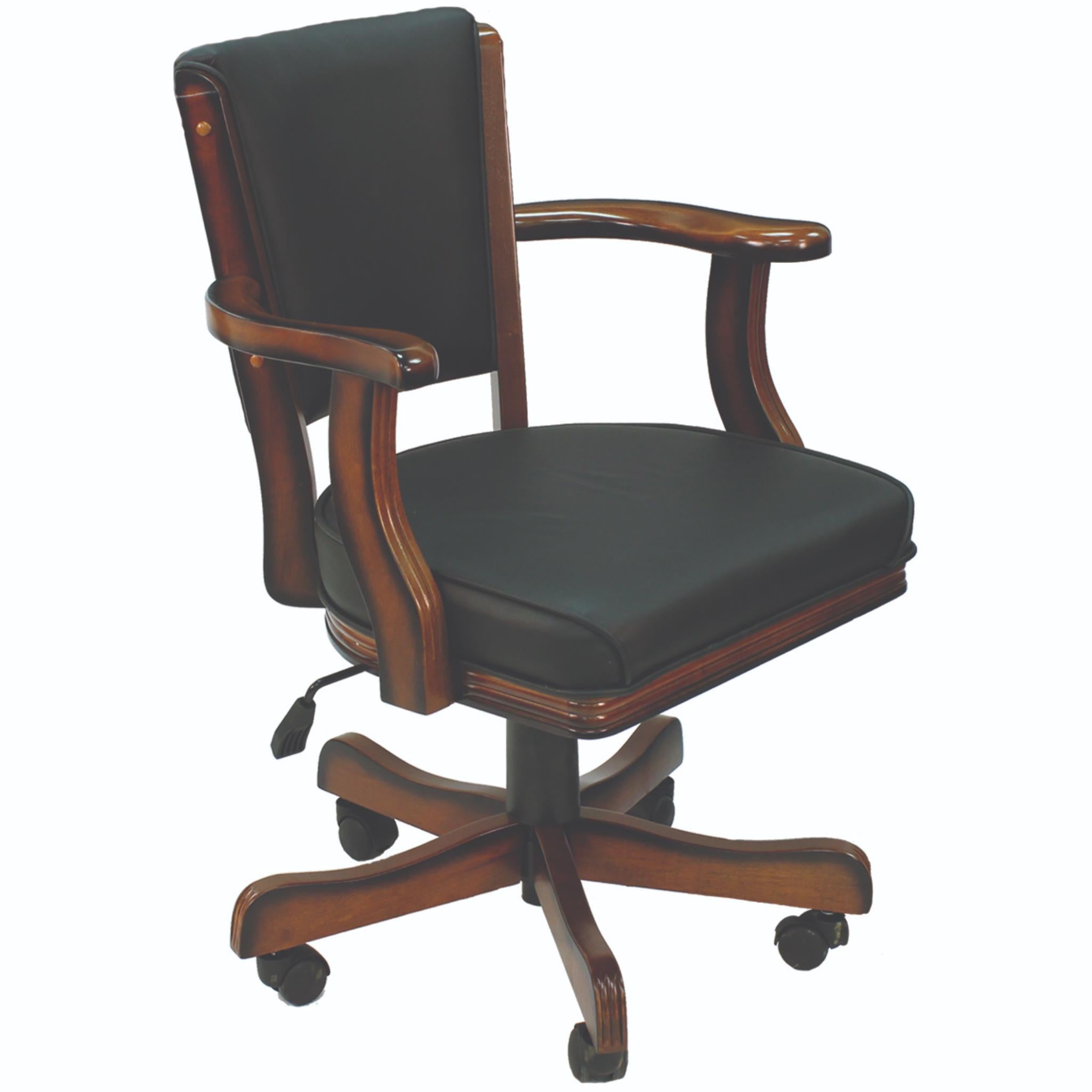 Ram Game Room 60" 2-in-1 poker and dining table set with cappuccino finish and six swivel chairs, ideal for game rooms and entertaining.