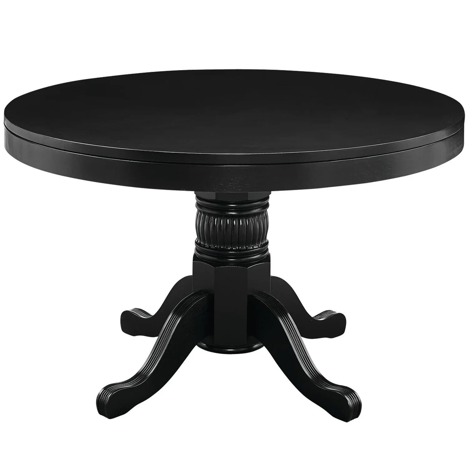 Ram Game Room 3-in-1 48-inch round game table with poker, dining, and storage features in antique white.