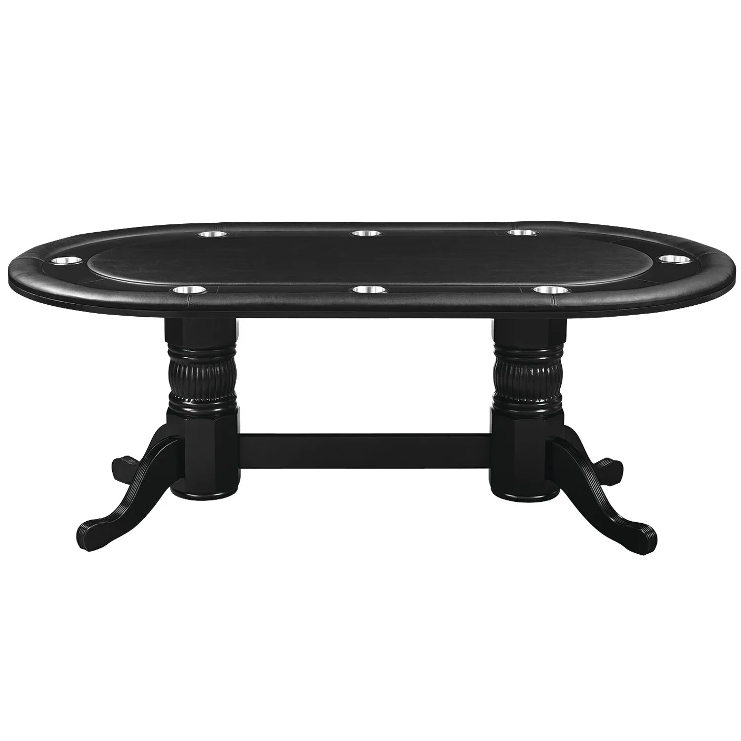 Ram Game Room Texas Hold’em Poker Table in antique white, 84-inch professional poker table for game rooms and tournaments.