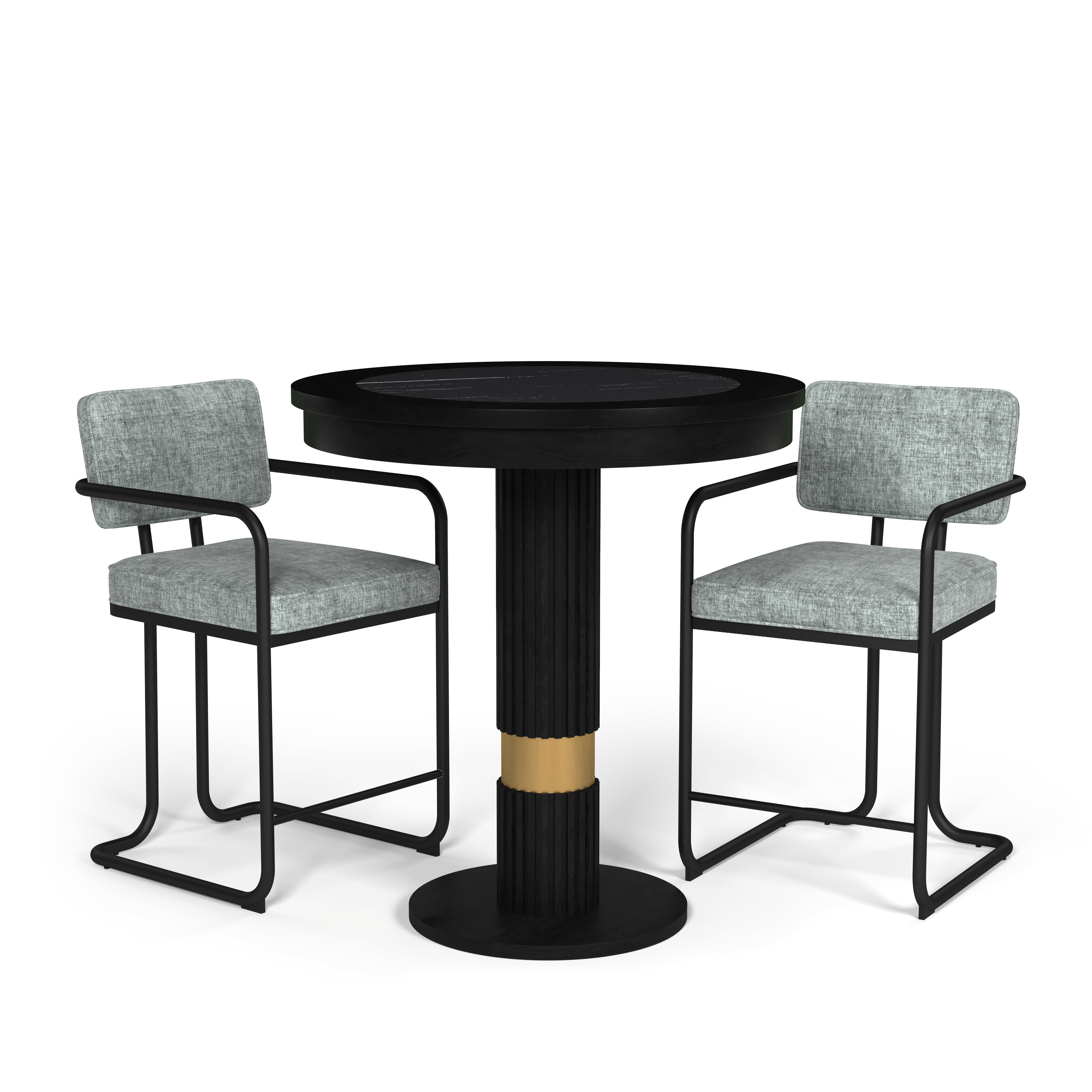 Ram Game Room Prohibition Series walnut pub table, bar height, cocktail-style with a sleek, modern design for game room or bar use