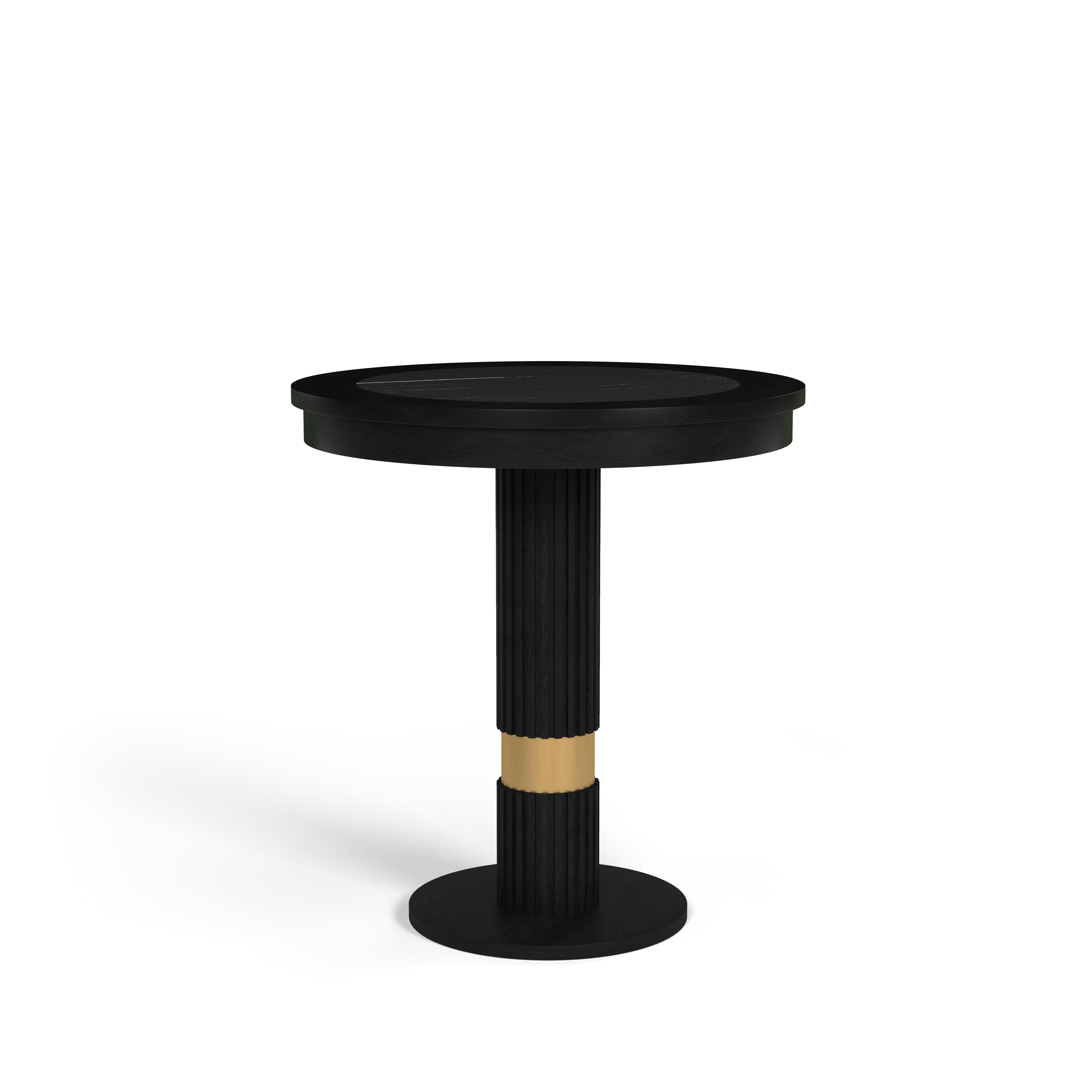 Ram Game Room Prohibition Series walnut pub table, bar height cocktail table with sleek design for game room or bar area.