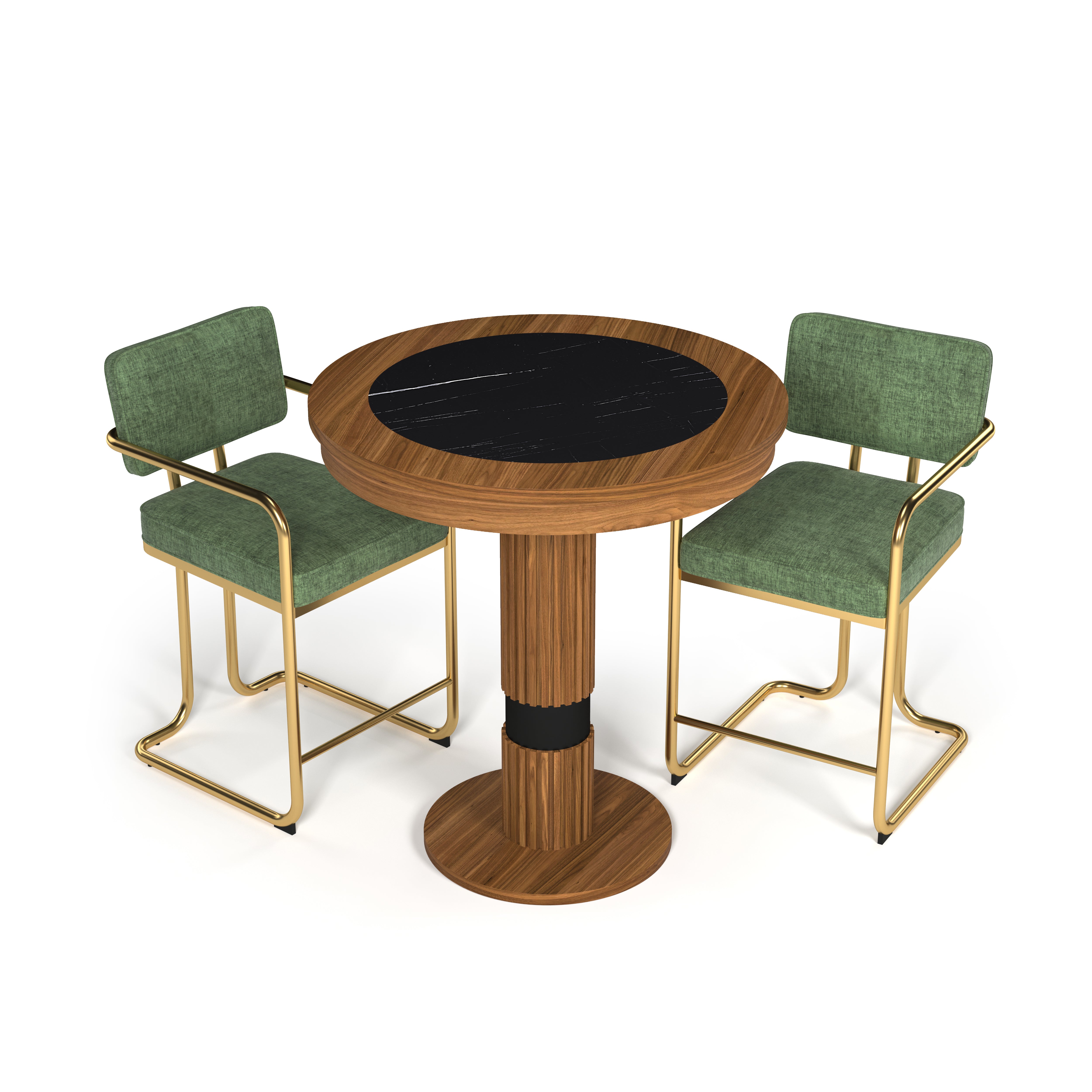 Ram Game Room Prohibition Series walnut pub table, bar height cocktail table with a stylish design and sturdy construction.