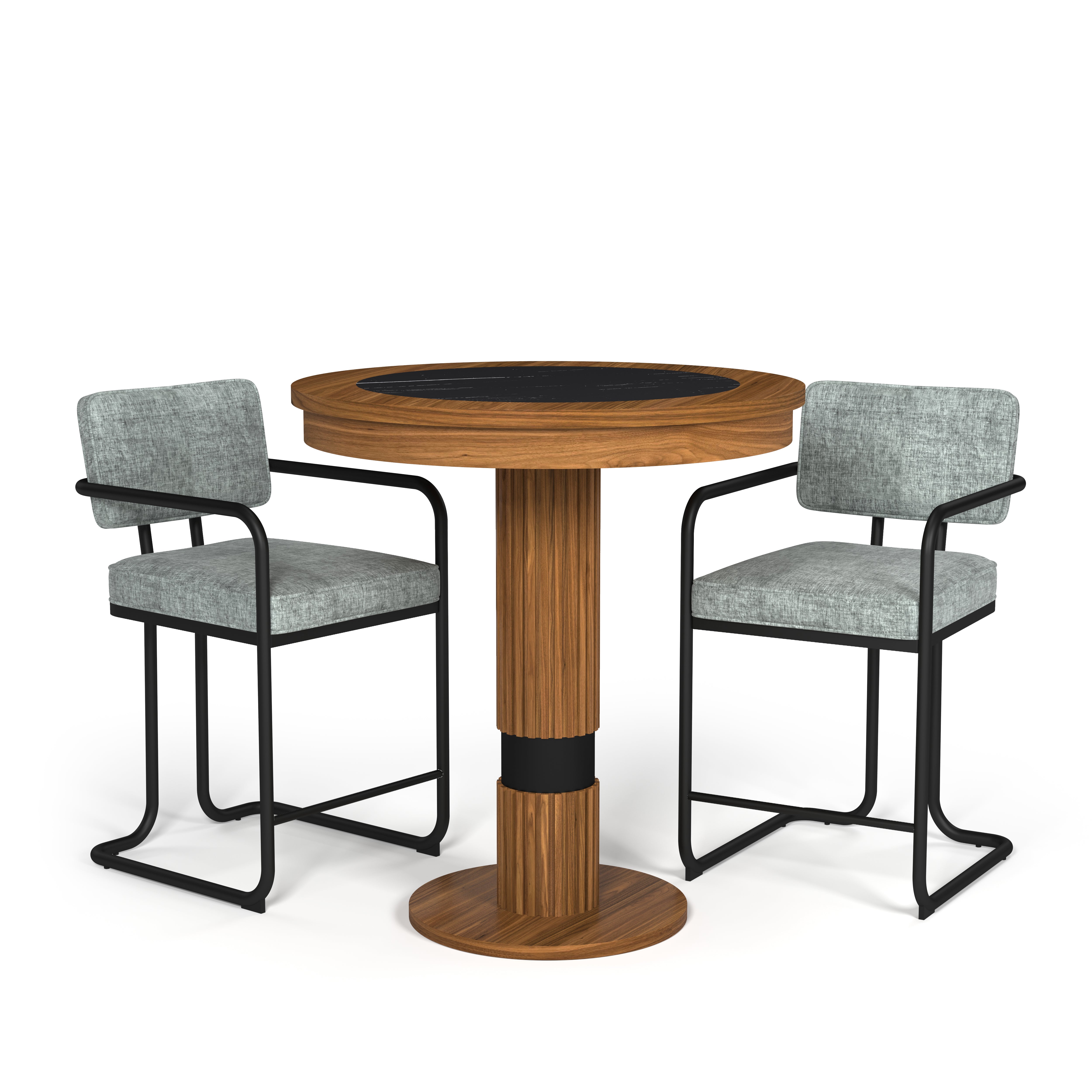 Ram Game Room Prohibition Series walnut pub table, bar height cocktail table with a sturdy design and stylish finish.