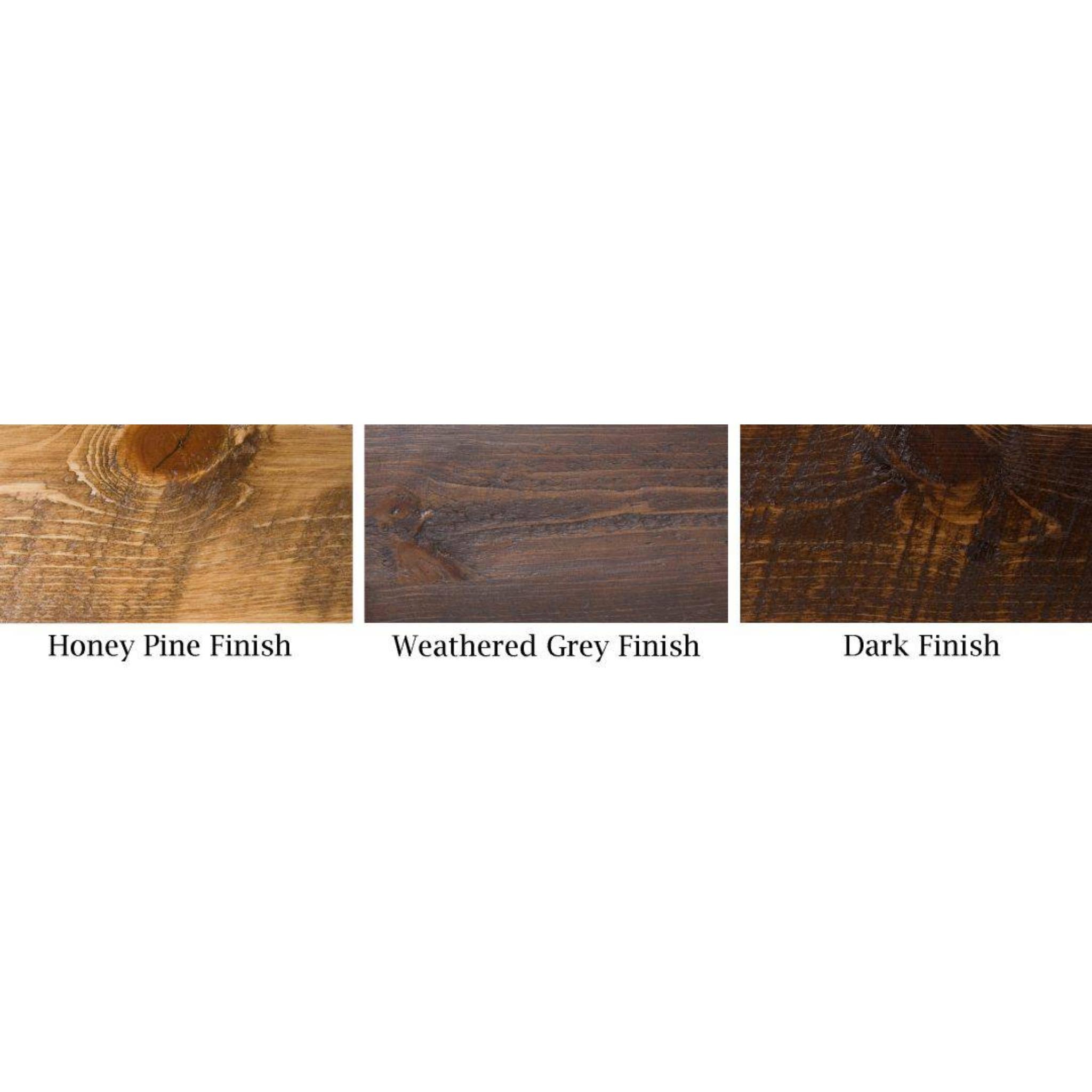 Viking Log Furniture barnwood cue rack with honey pie finish, featuring four styles for organizing billiard cues.