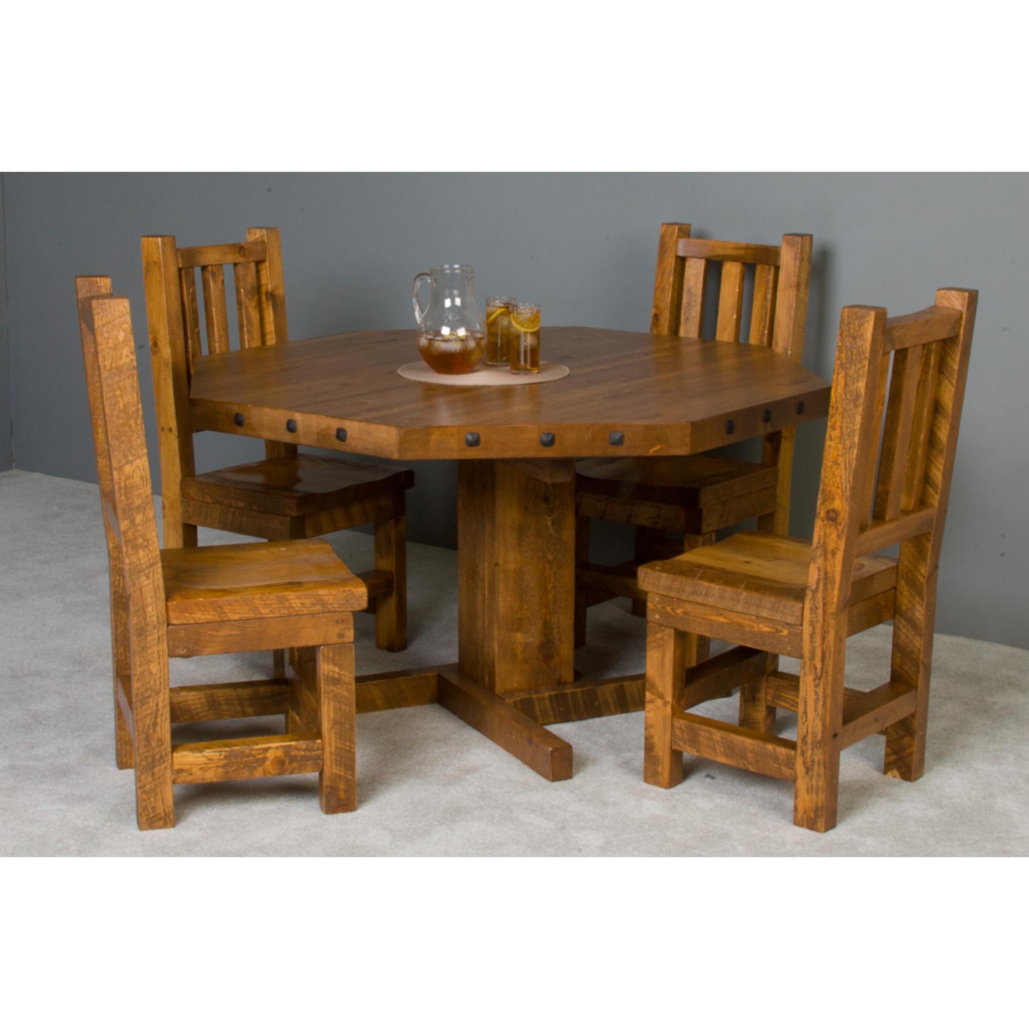 Viking Log Furniture barnwood poker table with dark reclaimed wood finish and reversible dining top for versatile use.