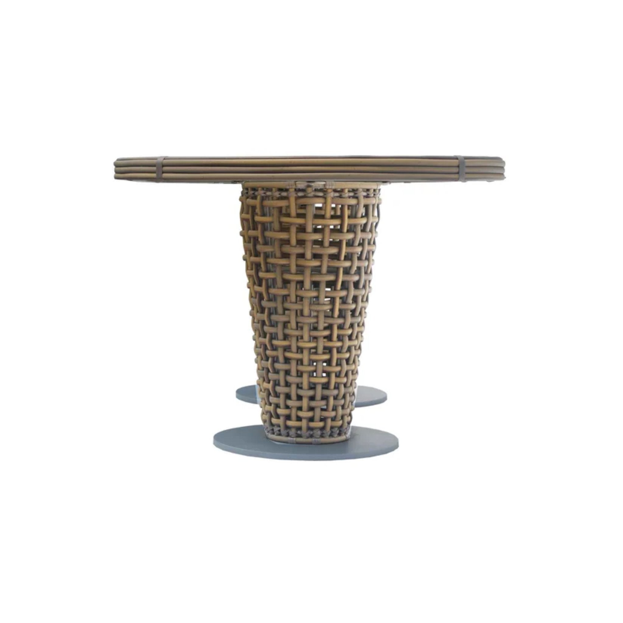 Skyline Design Dynasty 7-piece outdoor dining set with an oval table and six matching chairs in a modern outdoor setting.