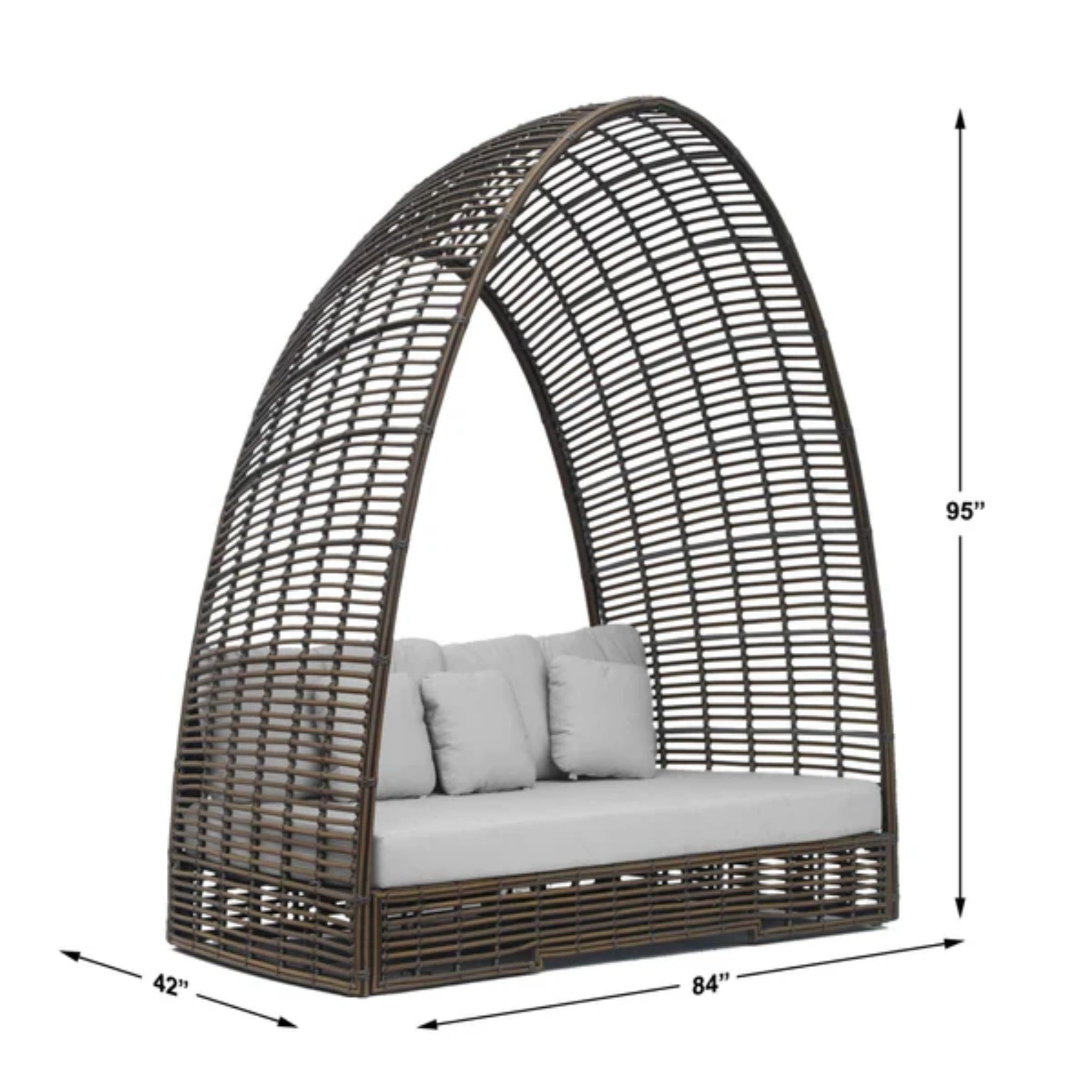 Skyline Design Ruby Daybed – Mushroom Woven Fiber | Luxury Outdoor Daybed