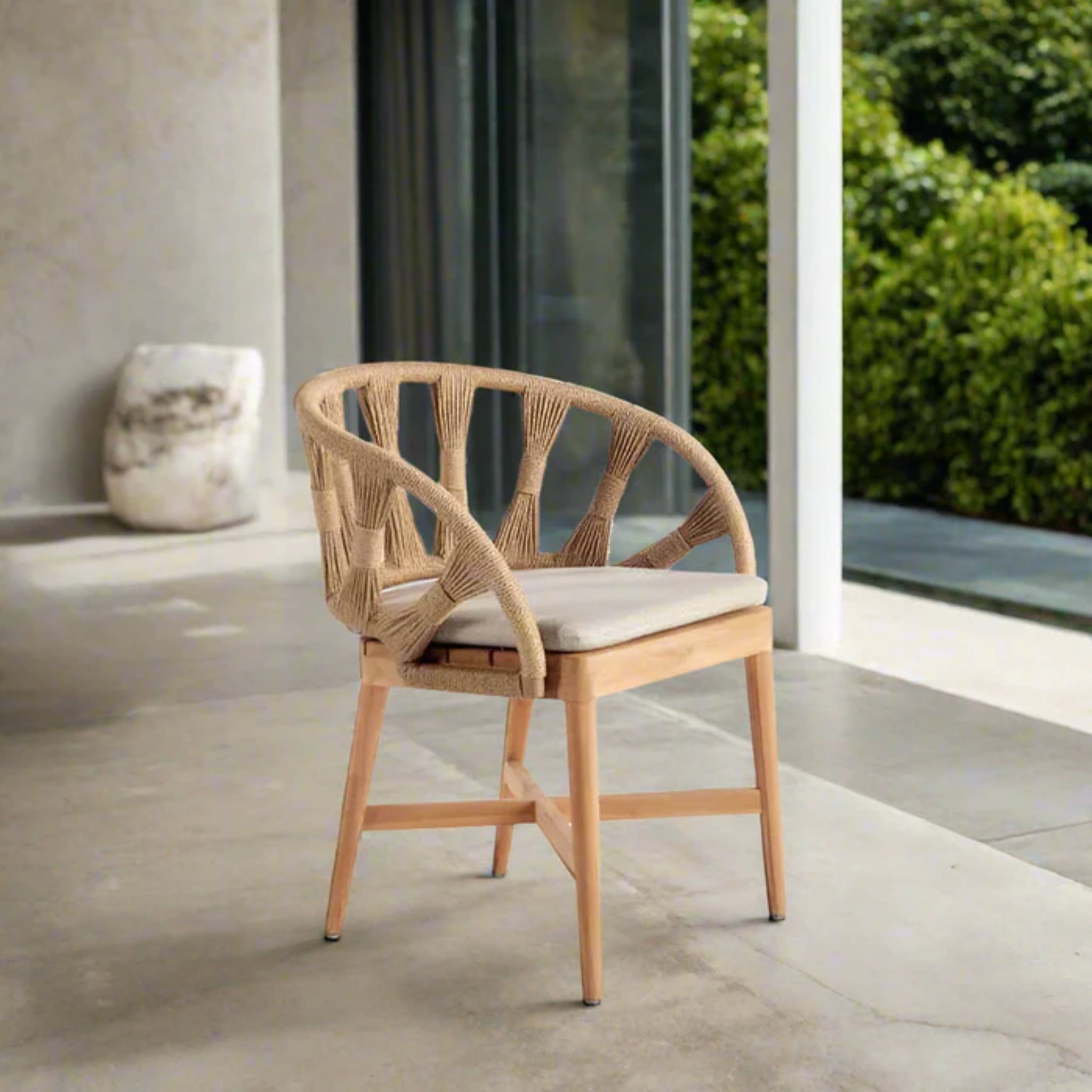 Skyline Design Krabi Dining Armchair – Rami Natural Rope | Outdoor Dining Chair