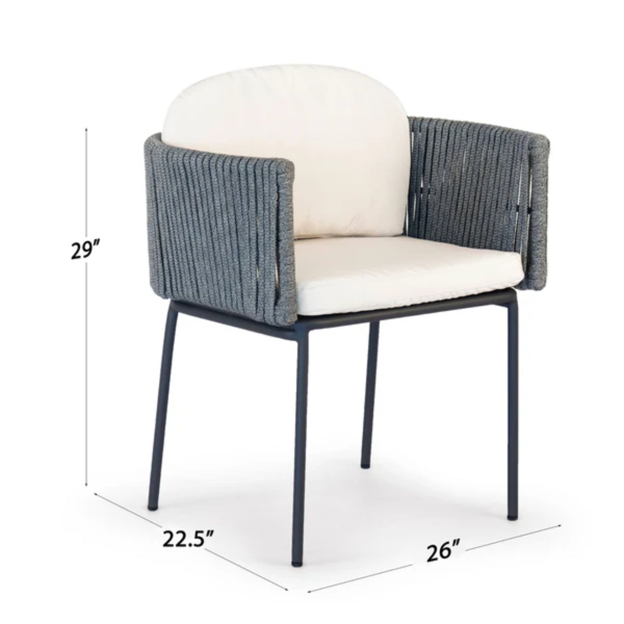 Skyline Design Boston Dining Armchair – Strap Light Grey Weave | Outdoor Dining Chair