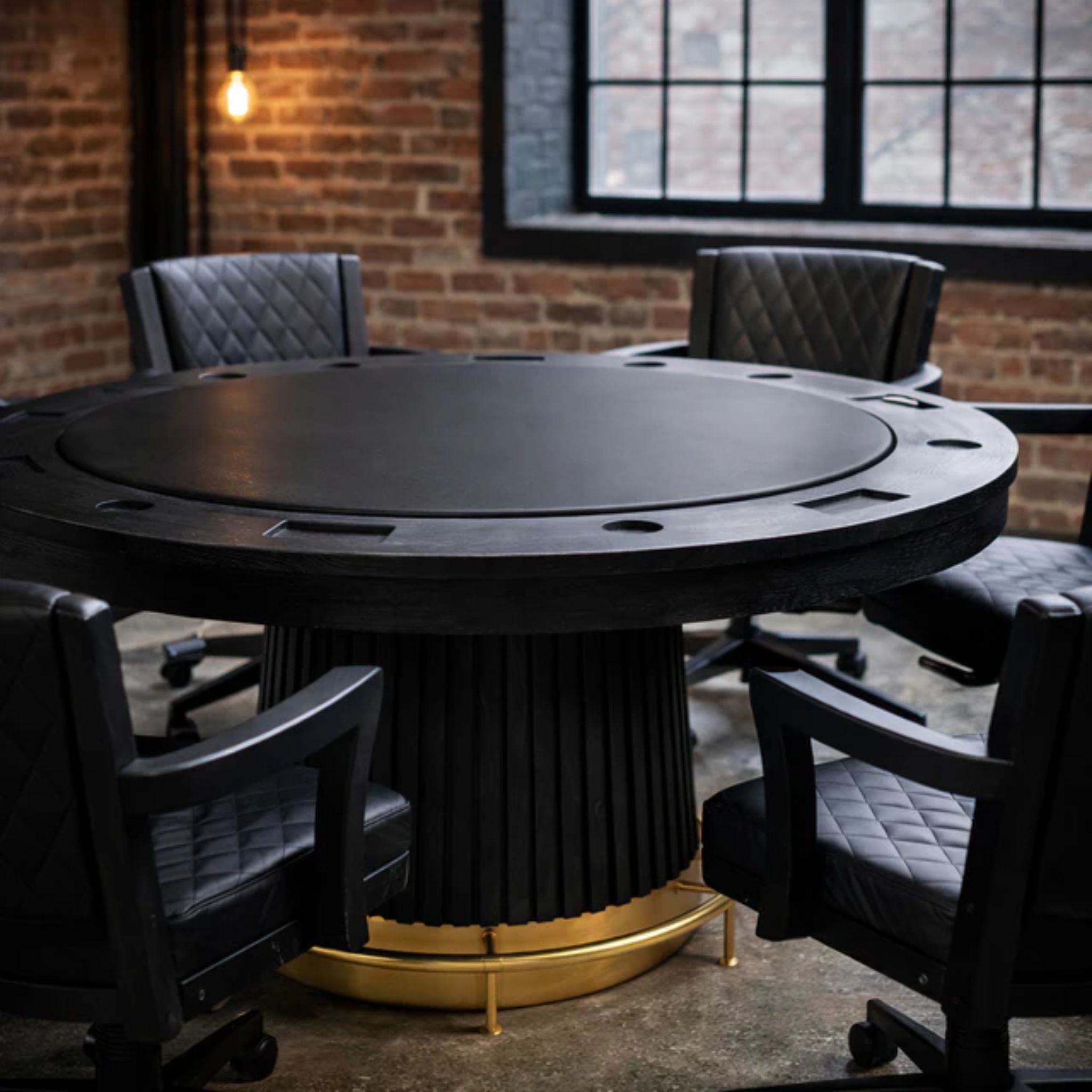 Modern Ram Game Room Prohibition poker and dining chair, swivel game chair with sleek design, suited for gaming and dining spaces.
