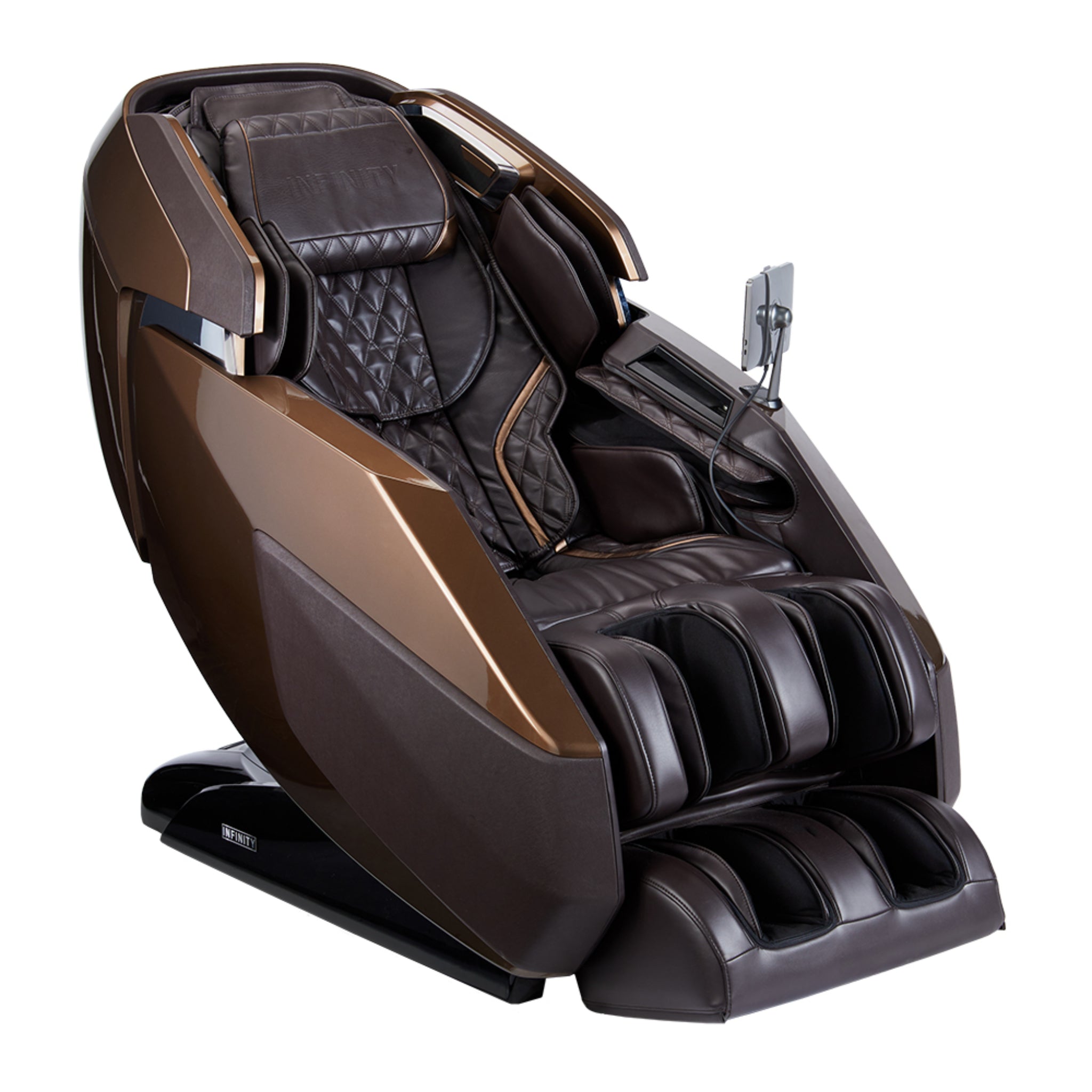 Infinity Imperial Syner-D massage chair by Infinity Massage Chairs featuring full-body, zero gravity, 4D massage functions and luxurious design.