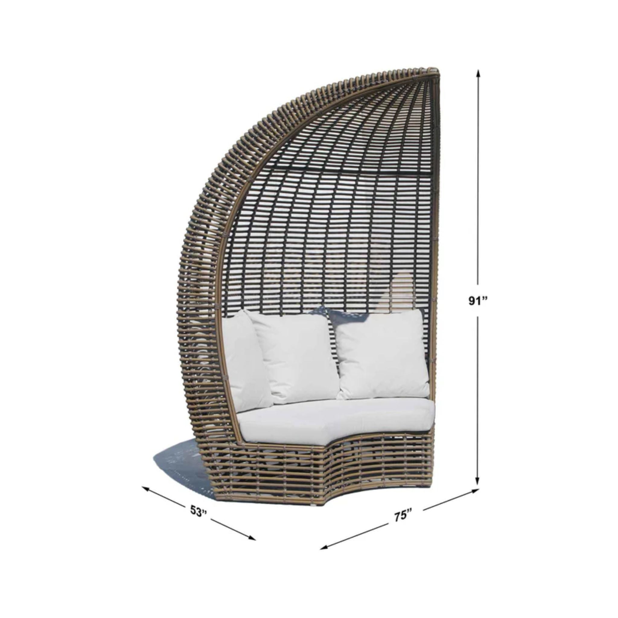 Skyline Design outdoor daybed set with cushions, featuring a modern design and plush seating on a patio or garden.