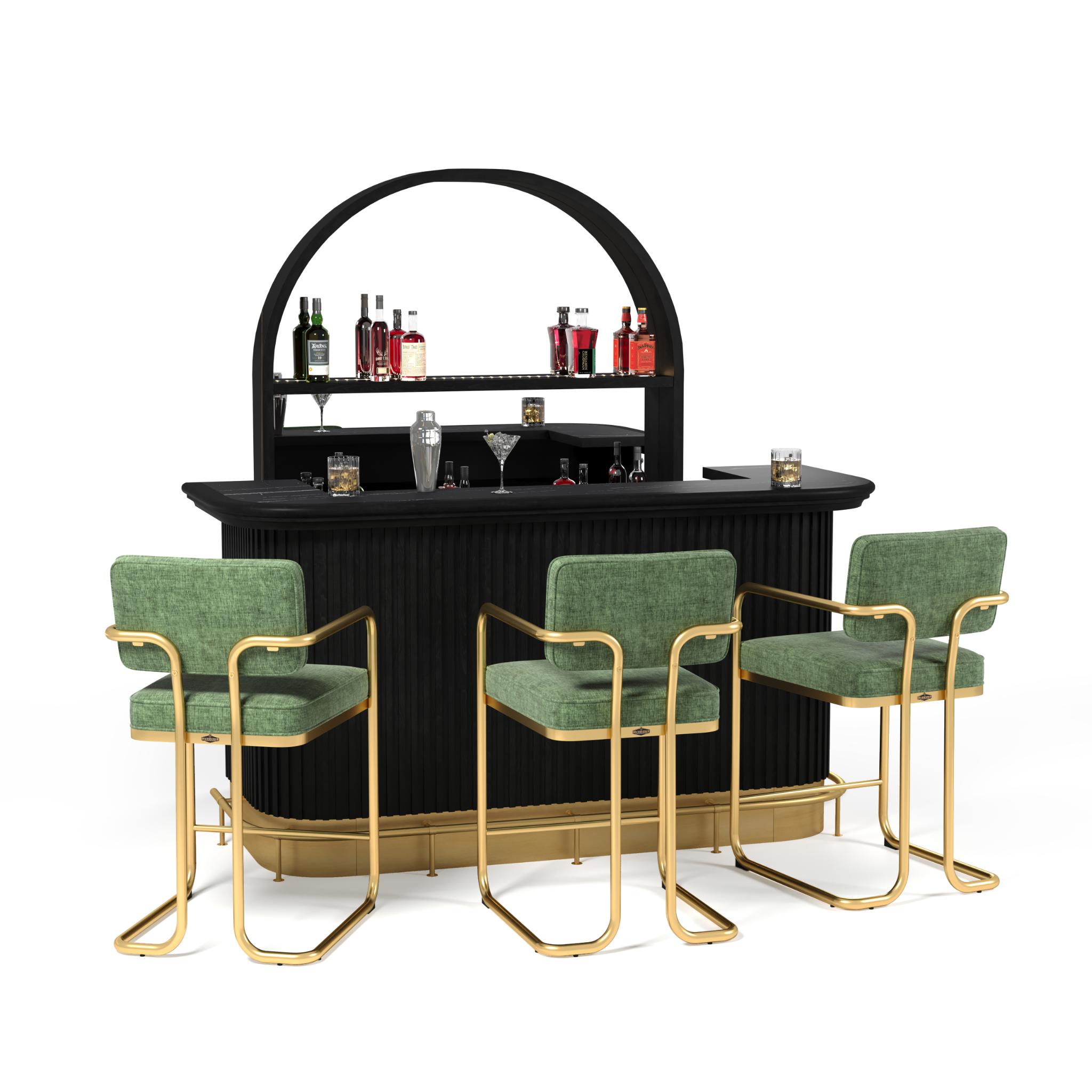 RAM Game Room Prohibition Series 84" Bar Set with Bar Stools