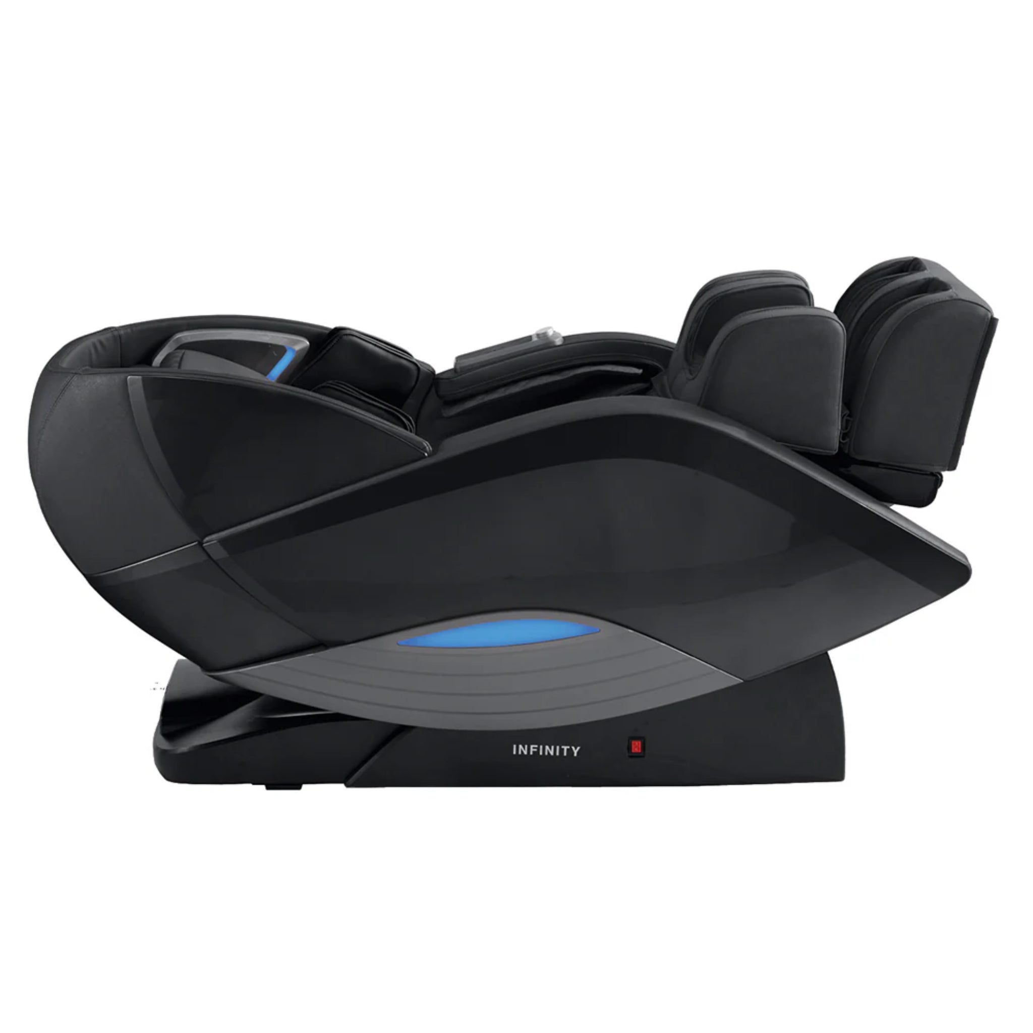 Infinity Dynasty 4D Zero Gravity Massage Chair in black, featuring full body massage functions from Infinity Massage Chairs.