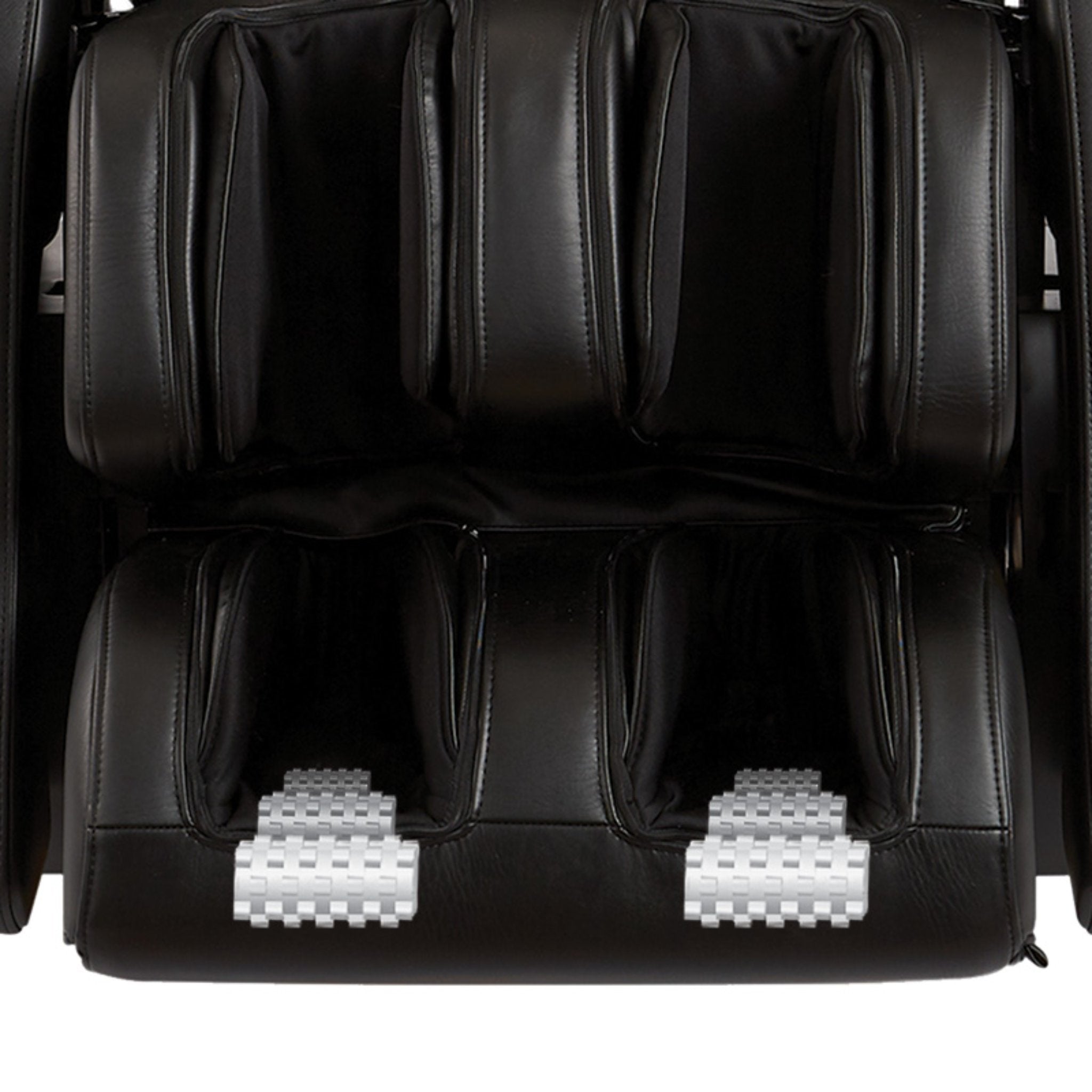 Kyota Kansha M878 massage chair with foot rollers, luxury full-body zero gravity design, in sleek black upholstery.