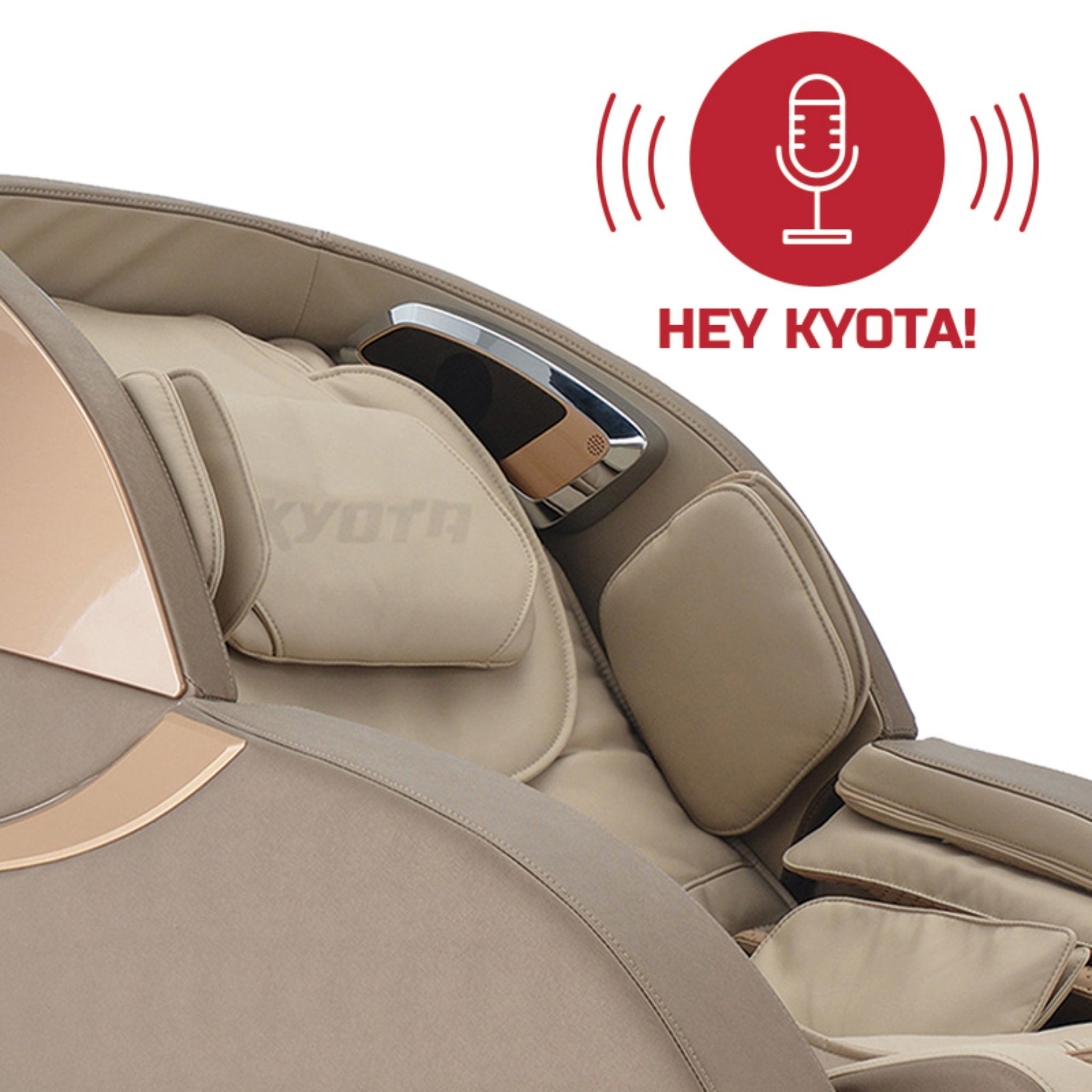 Kyota Kansha M878 massage chair with voice command control, full body zero gravity design, luxurious massage features.