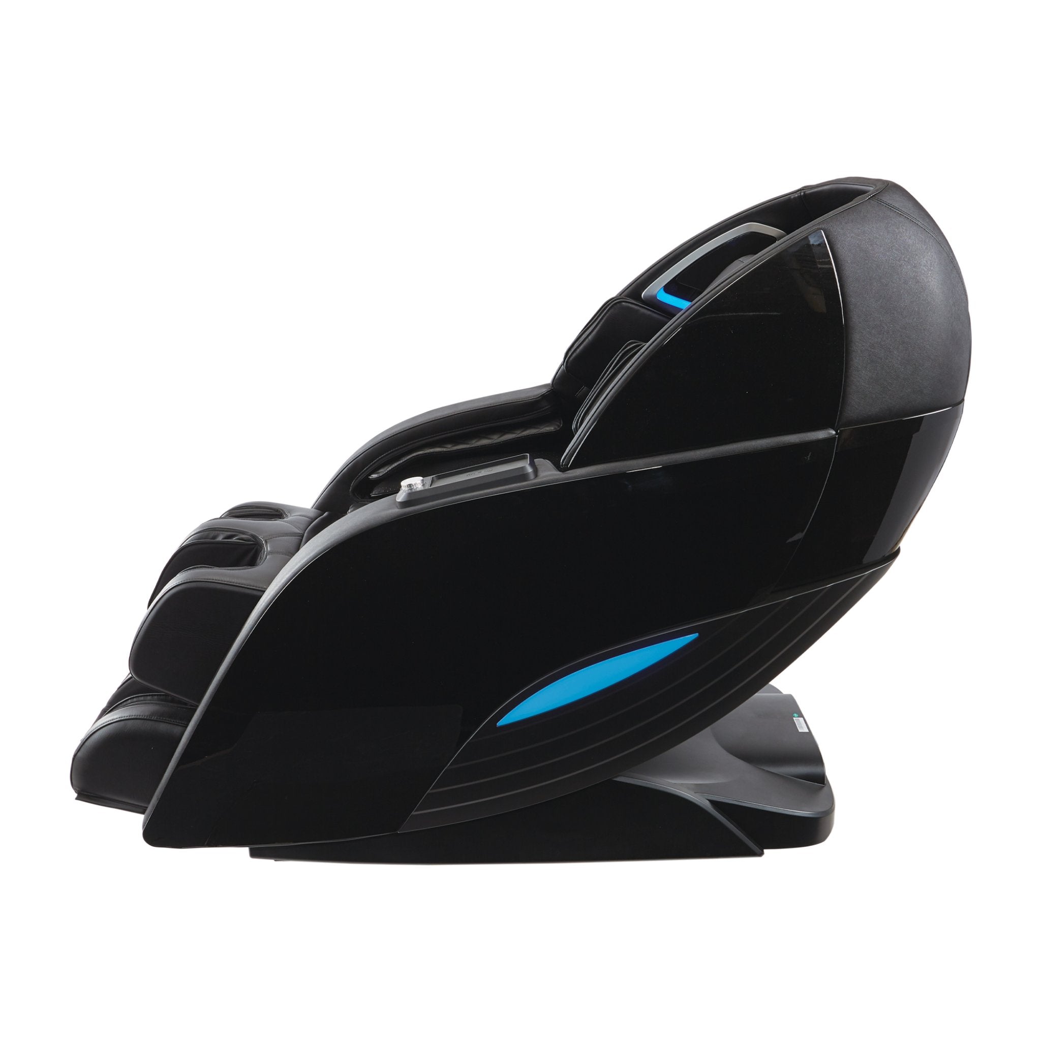 Kyota Yutaka M898 luxury black full body massage chair with zero gravity design, side view showing sleek modern features.