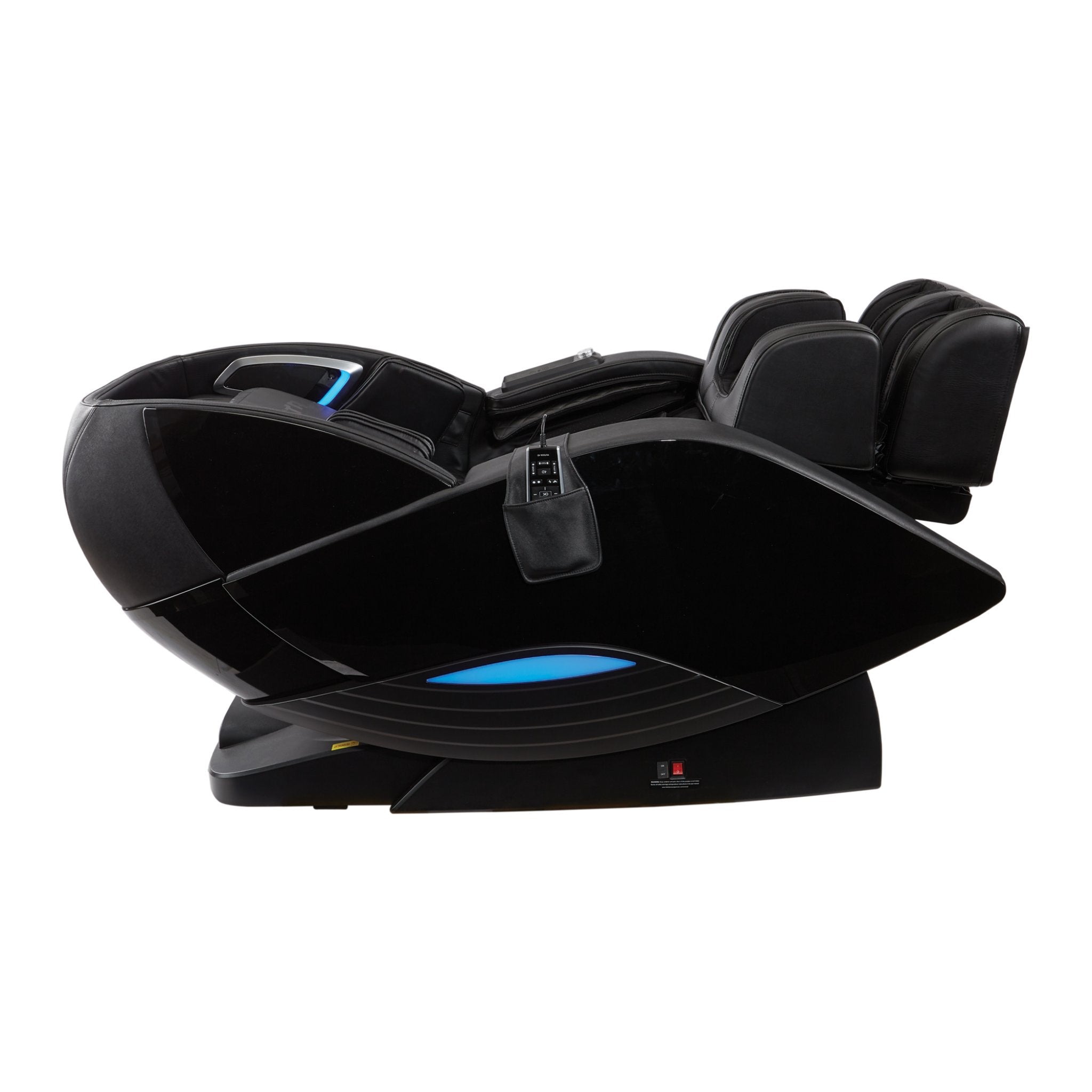 Kyota Yutaka M898 black massage chair with full-body zero gravity design and plush padding for relaxation.