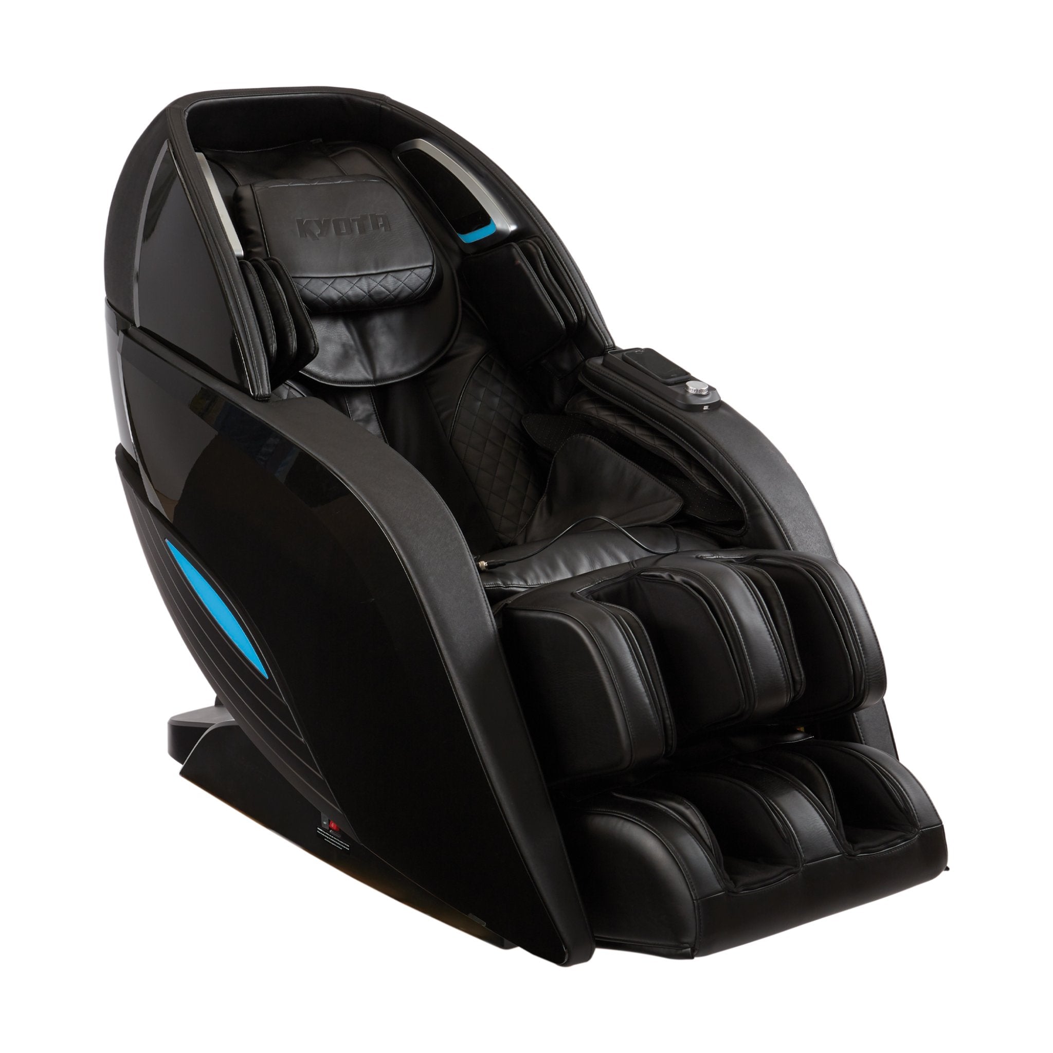Kyota Yutaka M898 massage chair in black showing full body design with zero gravity reclining feature and plush cushioning.