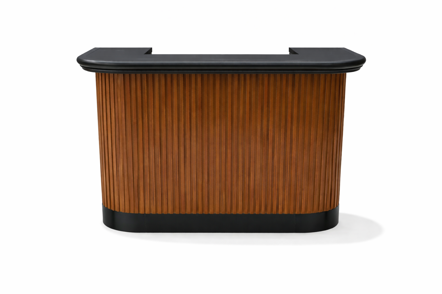 Ram Game Room Prohibition Series 60-inch walnut home bar cabinet with a sleek cocktail bar design and spacious storage.