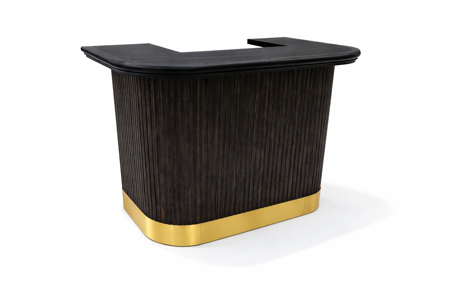 Black 60-inch Ram Game Room Prohibition Series cocktail bar cabinet with angled design, no foot, for home game room or bar setup.