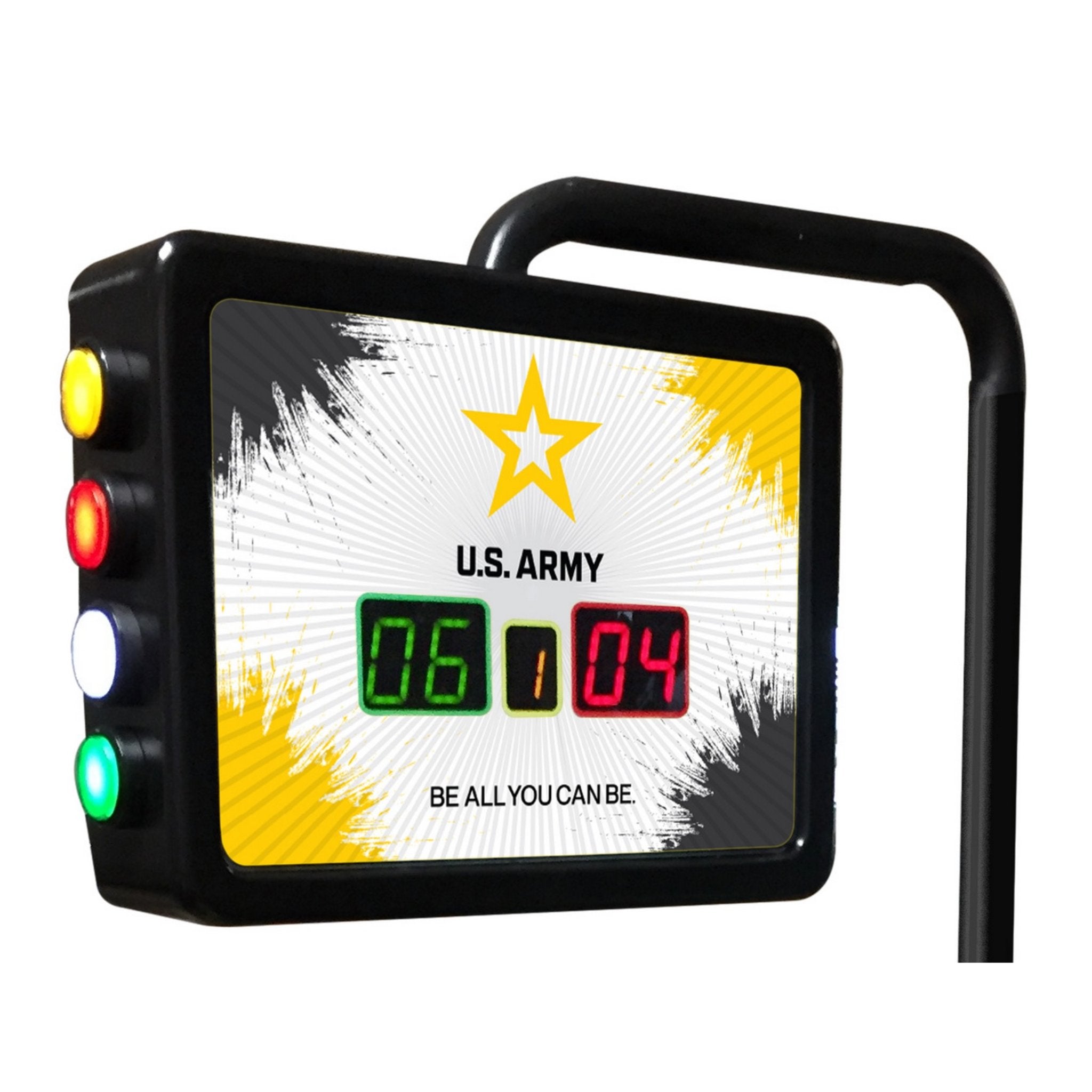 Holland Bar Stool official logo electronic shuffleboard scoring unit with digital display, used as a shuffleboard accessory.
