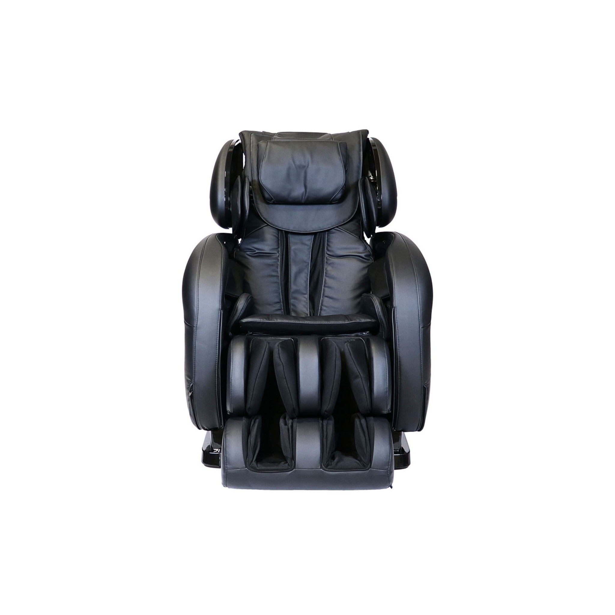 Infinity Smart Chair X3 massage chair with black leather upholstery, full-body 3D/4D zero gravity design and ergonomic features.