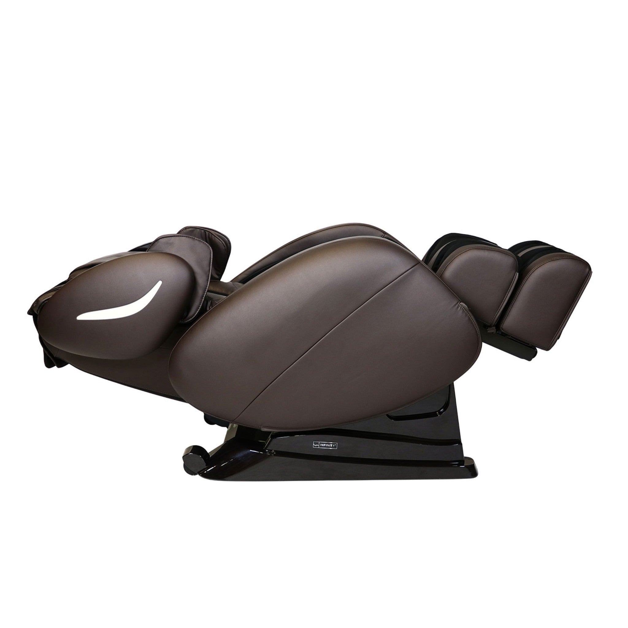 Infinity Smart Chair X3 massage chair in brown with 3D/4D zero gravity full body massage features and modern design.