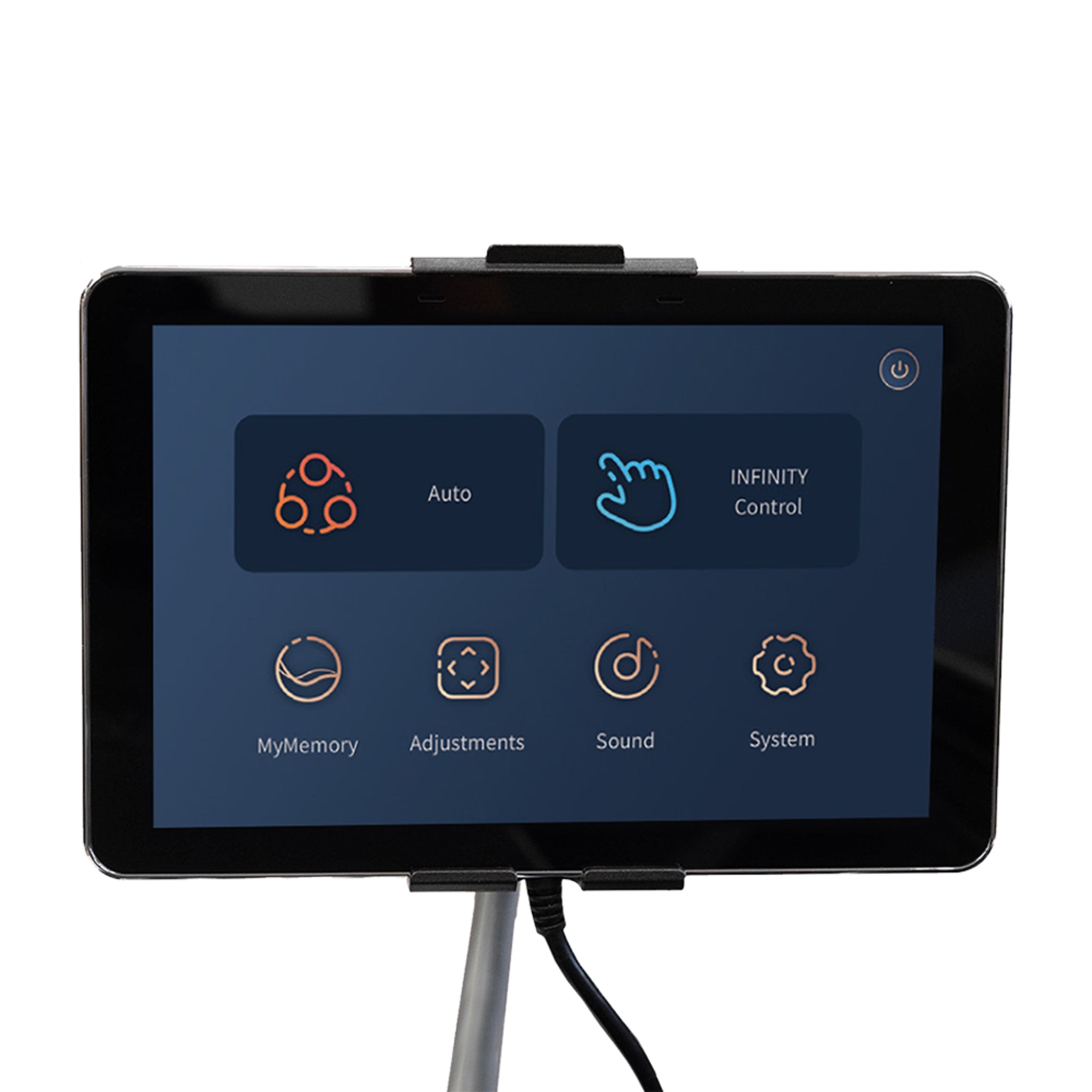 Infinity Imperial Syner-D massage chair with luxury 4D zero gravity full body massage features and sleek design.