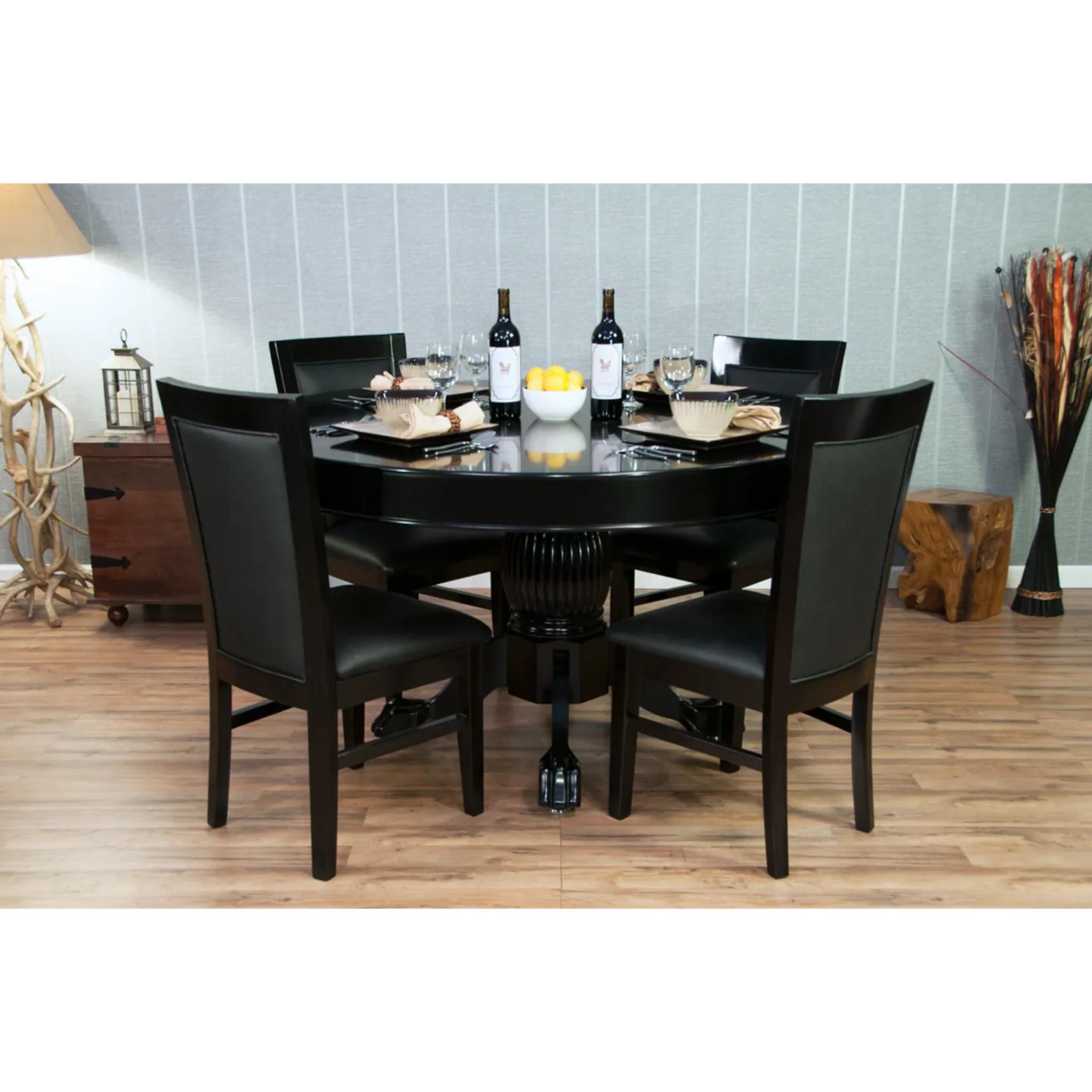 Black BBO Poker Tables dining lounge chair with comfortable coffee-colored upholstery and modern design.