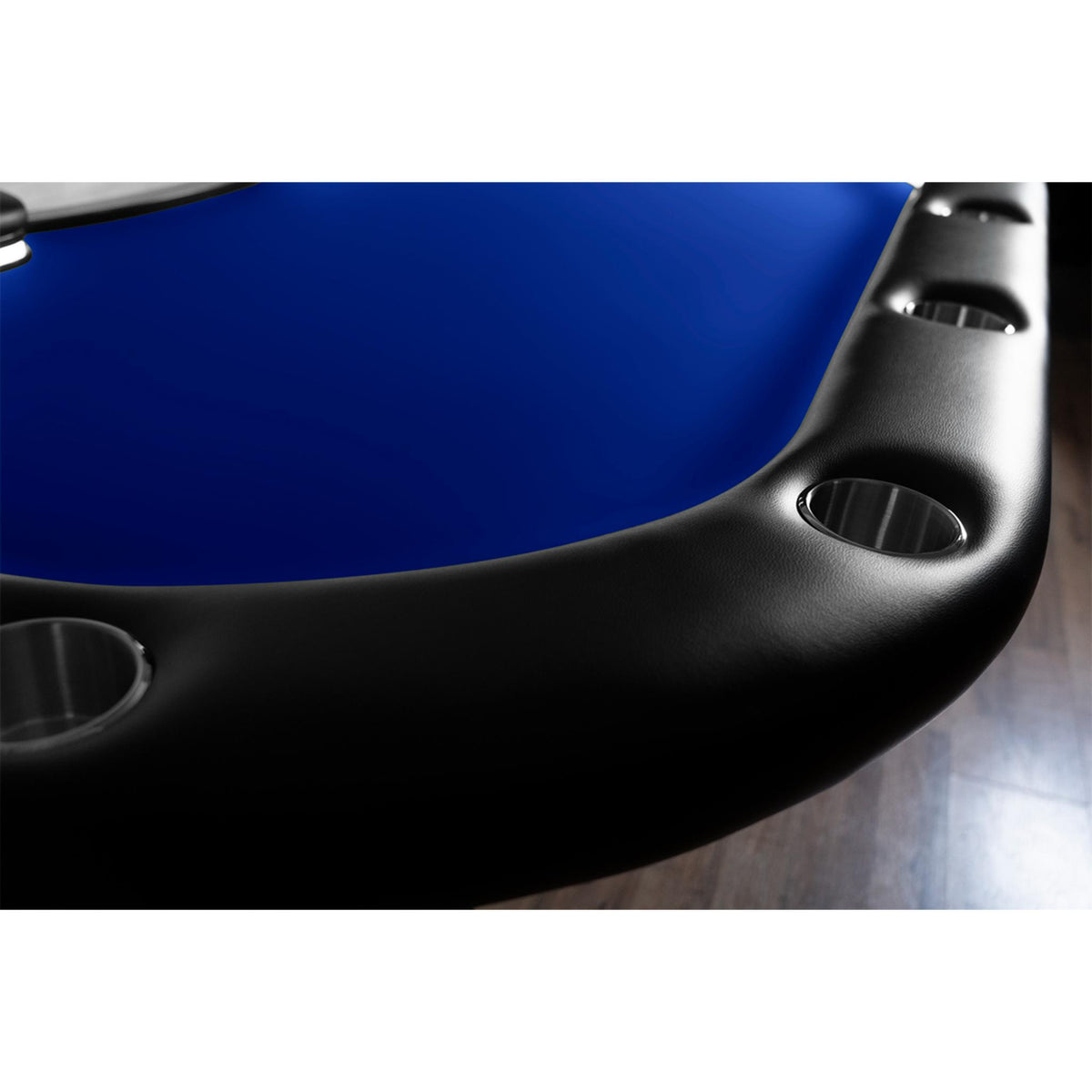 BBO Poker Tables Aces Pro Alpha LED folding Texas Hold’em poker table with green velveteen playing surface and built-in LED lighting.