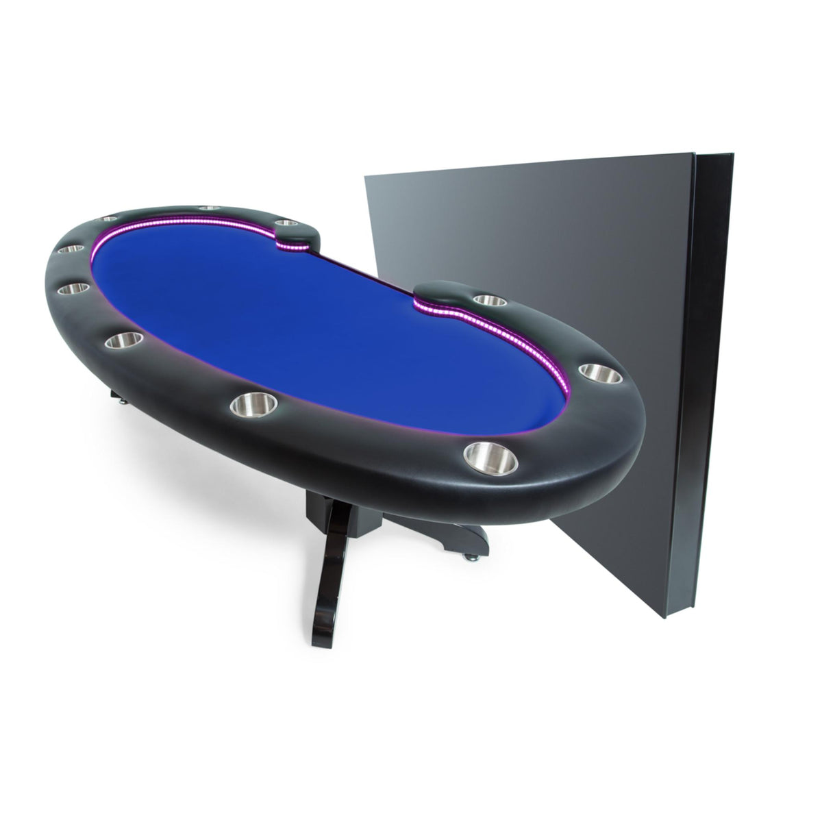 BBO Poker Tables Lumen HD LED Texas Hold’em poker table with green velveteen felt and illuminated edge for a premium gaming experience.