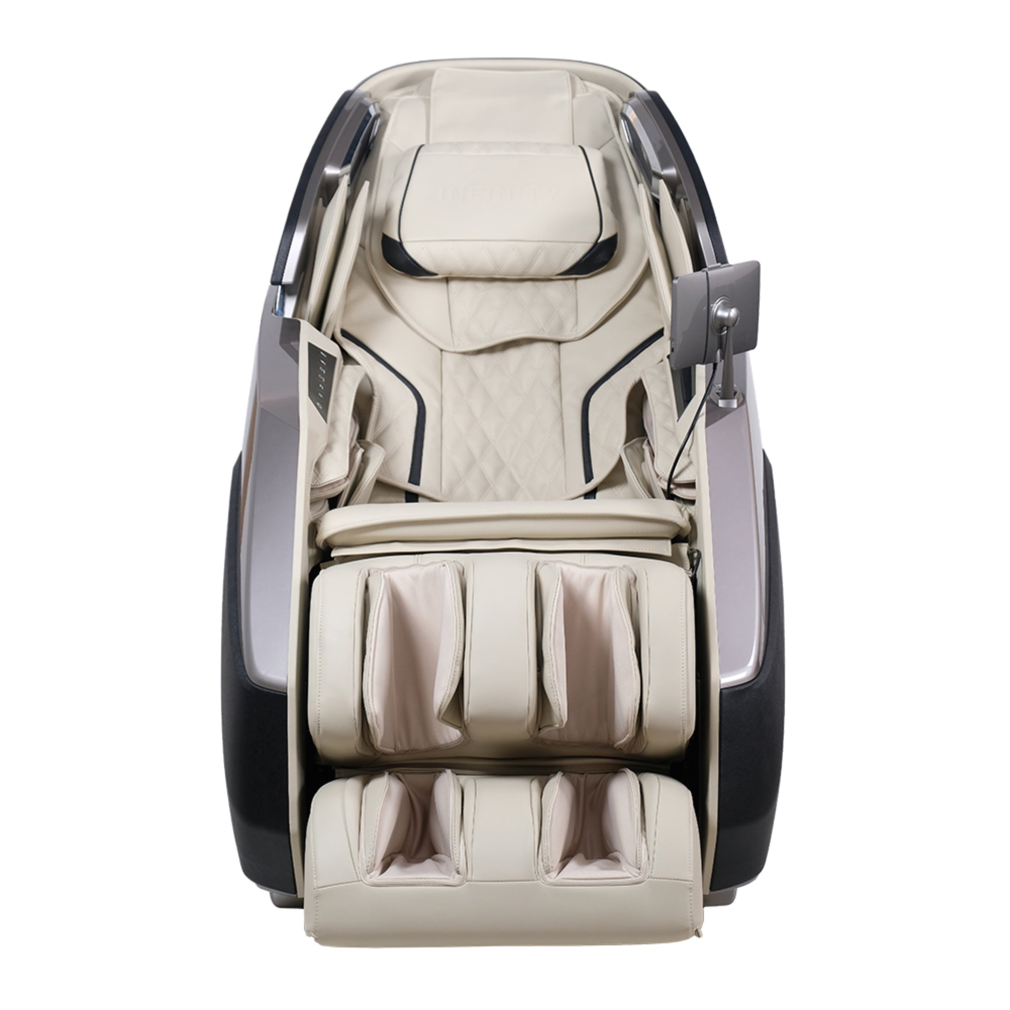Infinity Imperial Syner-D massage chair by Infinity Massage Chairs, luxury 4D zero gravity full-body massage chair with modern design.