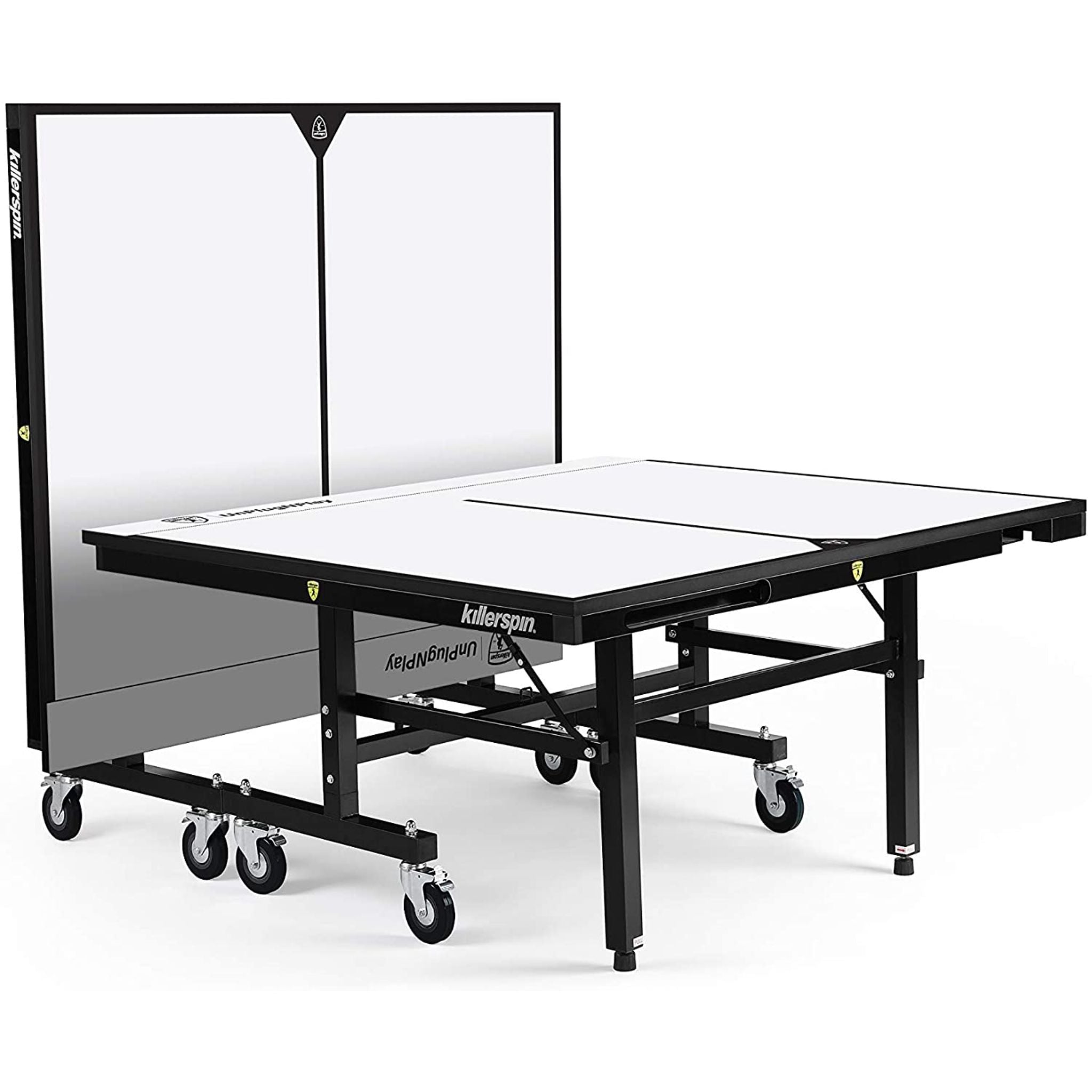 Killerspin MyT 415X Max vanilla indoor ping pong table with sleek design and sturdy legs, perfect for competitive table tennis.